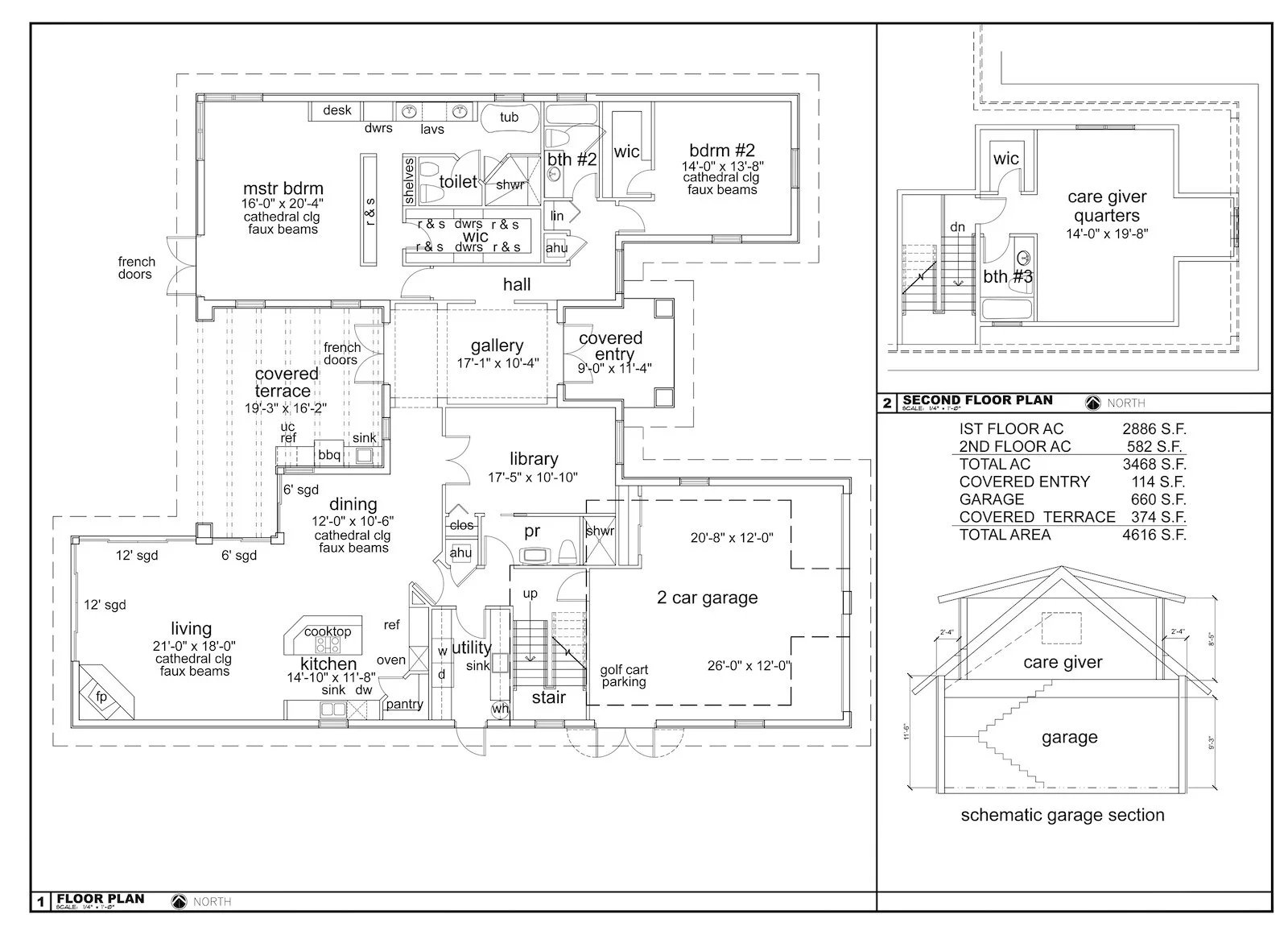 Second preliminary Architect's floor plan for Mediterranean design-build home remodeling project in Boca Raton