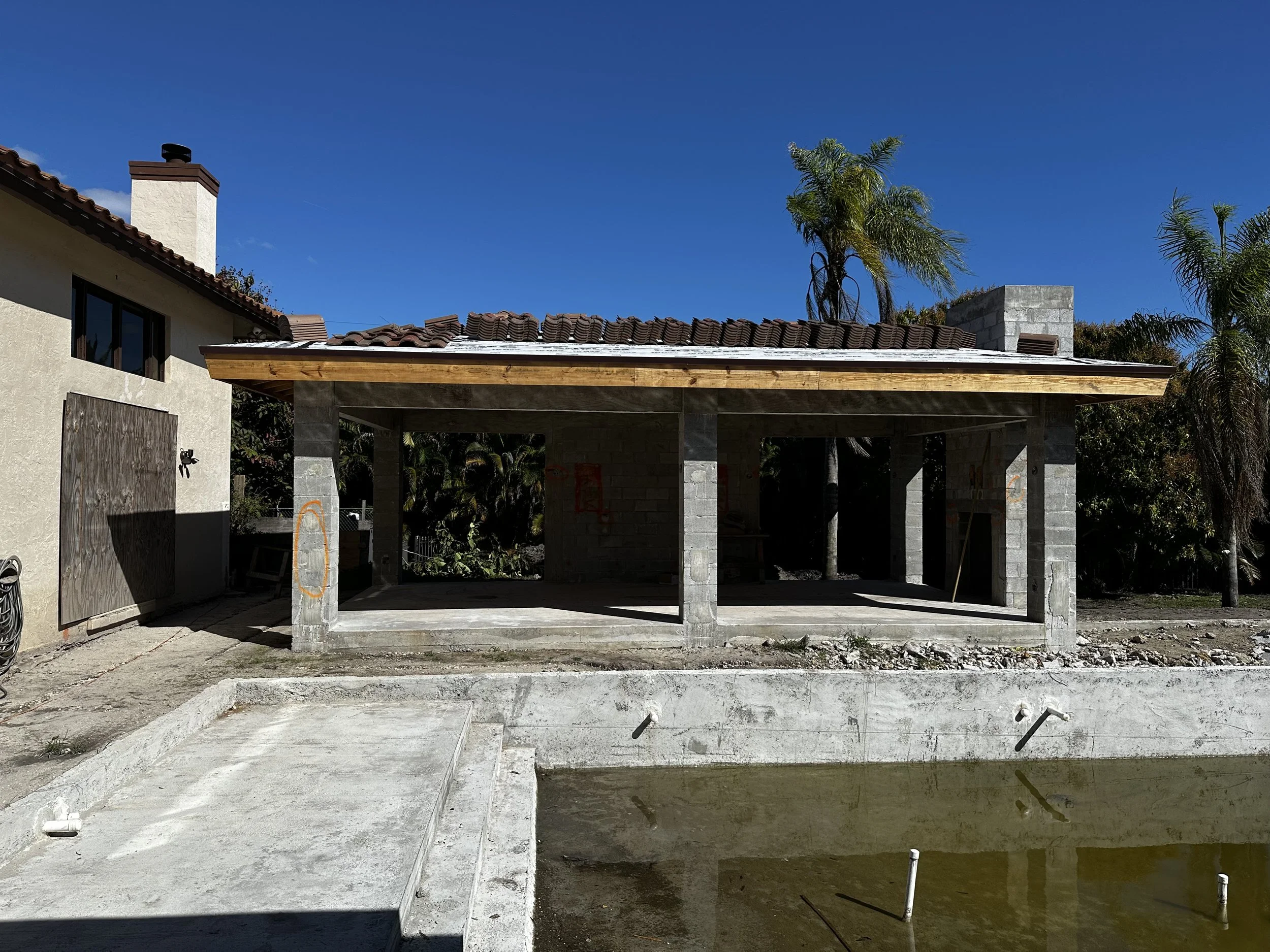 mediterranean style Gazebo under construction in Boca Raton