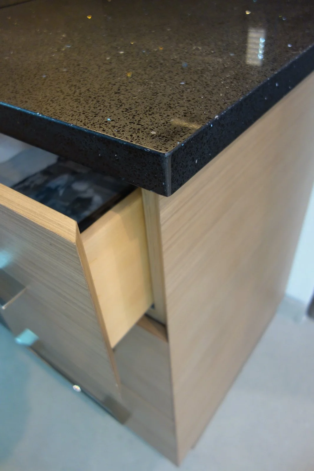 custom cabinetry drawer with beveled edge