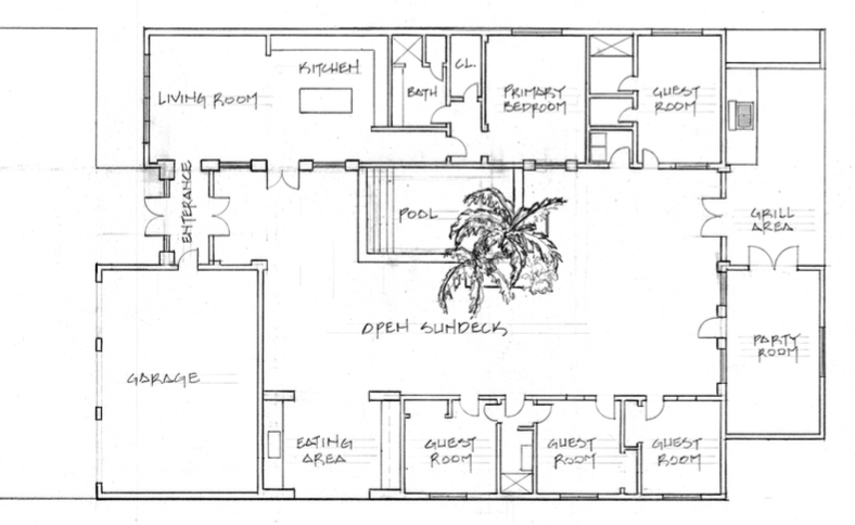 Design-build of home with pool in the center of the house in Fort Lauderdale