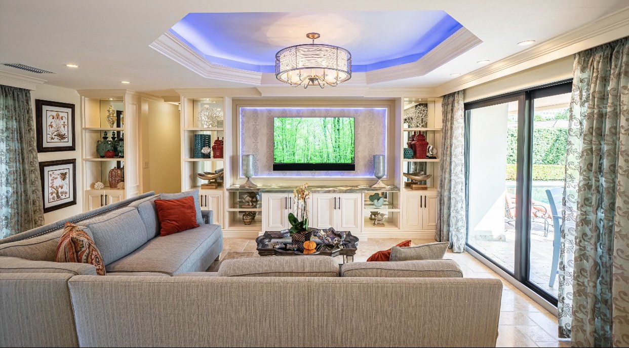 modern interior design of coastal living room in Fort Lauderdale