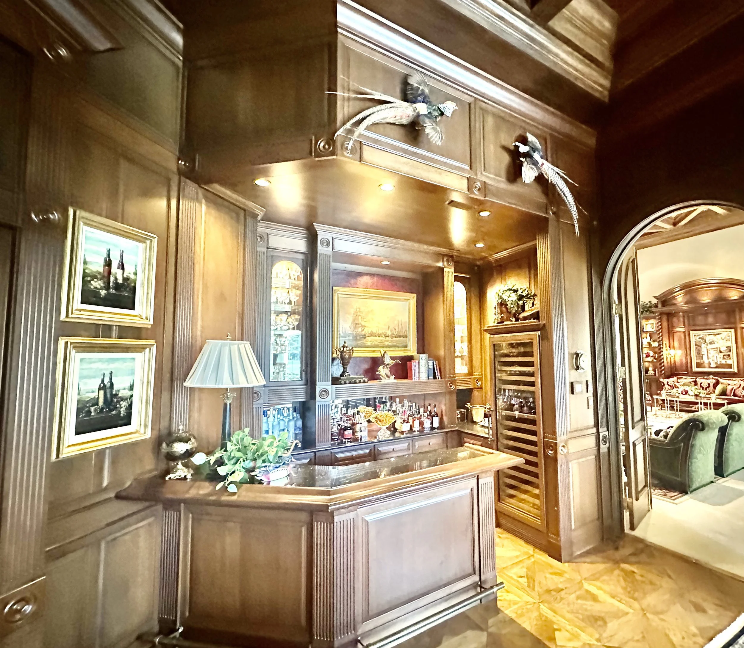 Home bar made with custom cabinetry  in Jupiter