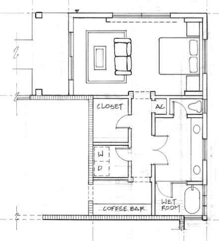 Design-buid architectural floor plan for home remodel