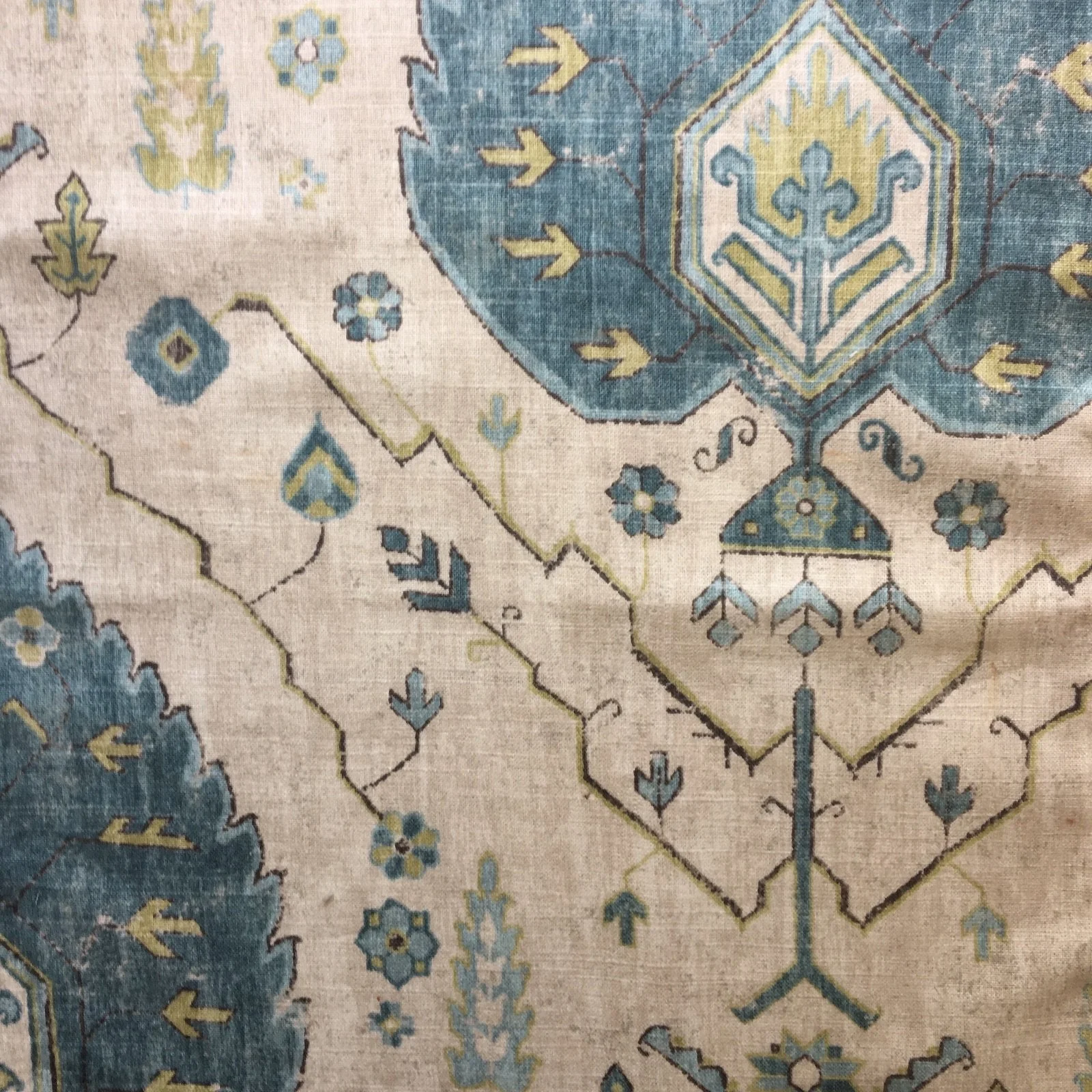 traditional medallion fabric for custom drapery in Boca Raton