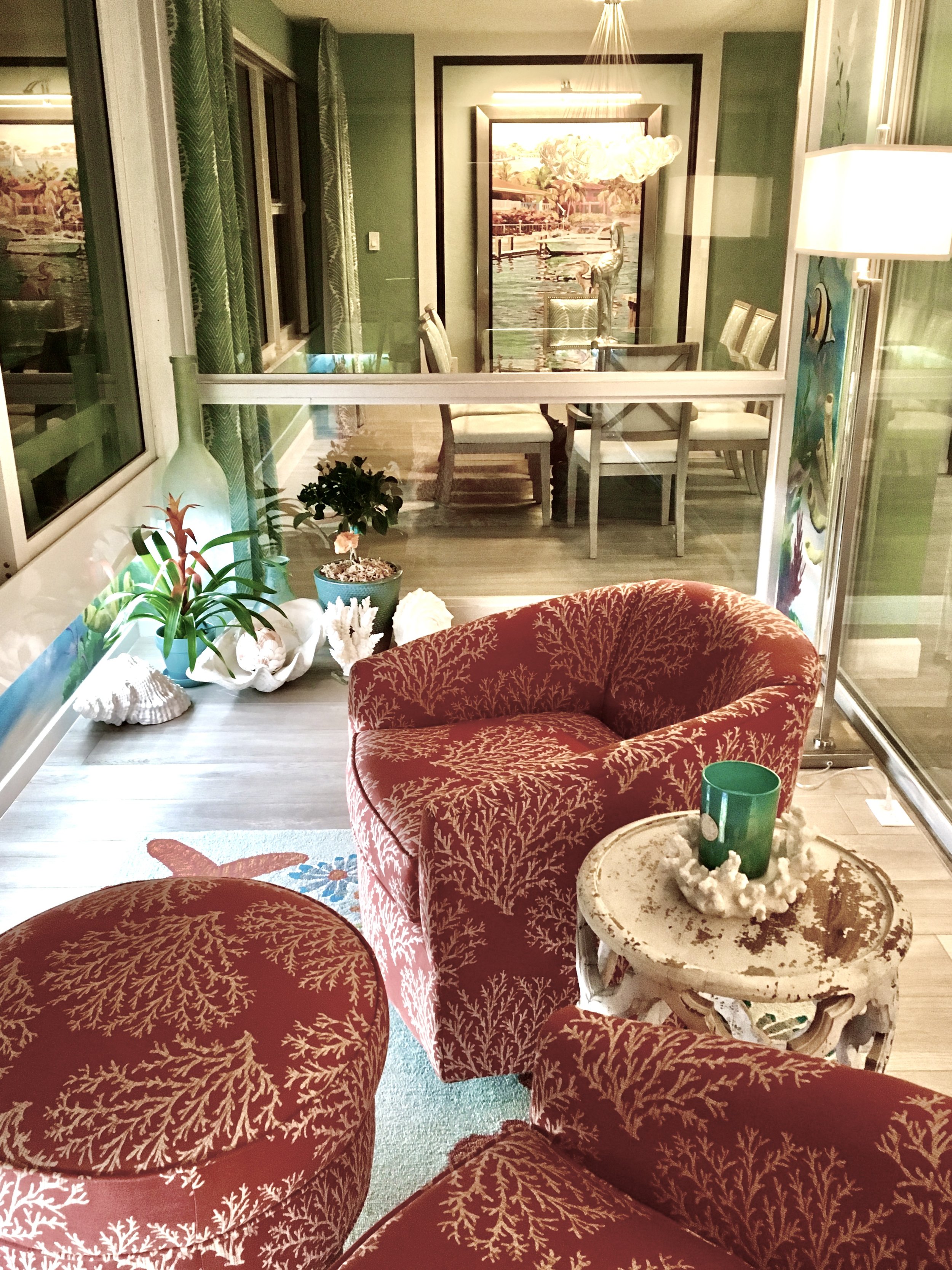 colorful coastal oceanfront balcony in the Florida Keys