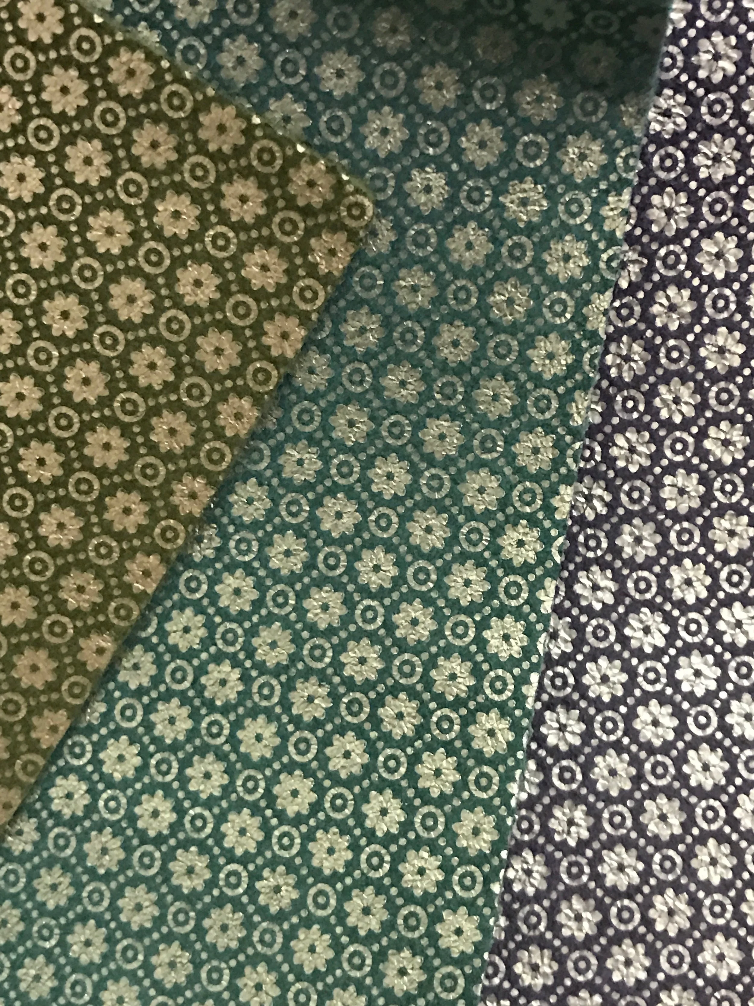 NEW! Vincent Van Floral Collection. available in Peridot Green, Peacock & Indigo Suede leather with metallic effect!