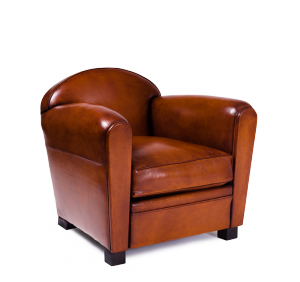 Chitenay Small Club Chair S, Small Leather Club Chair Brown