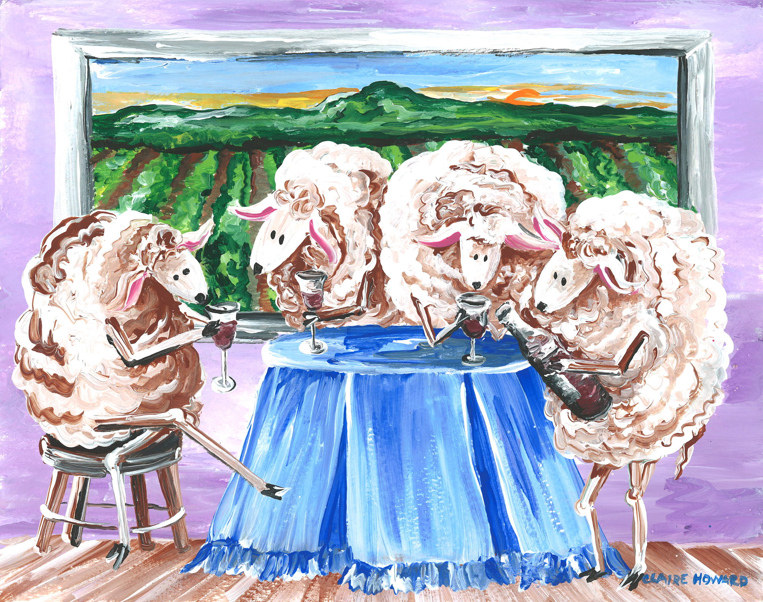 The Wine Tasting, Acrylic 8x10