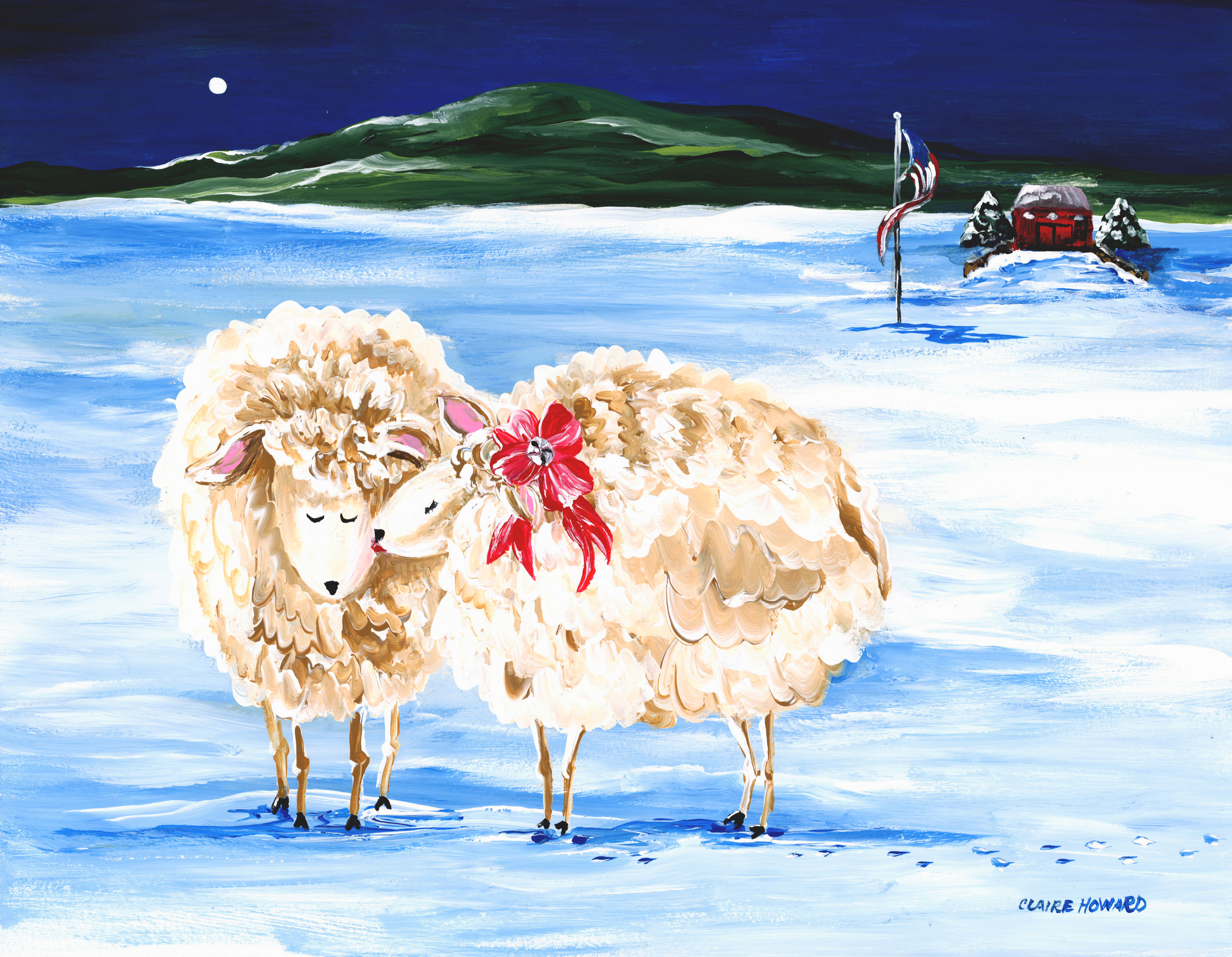 Merry Kisses, Acrylic 8x10