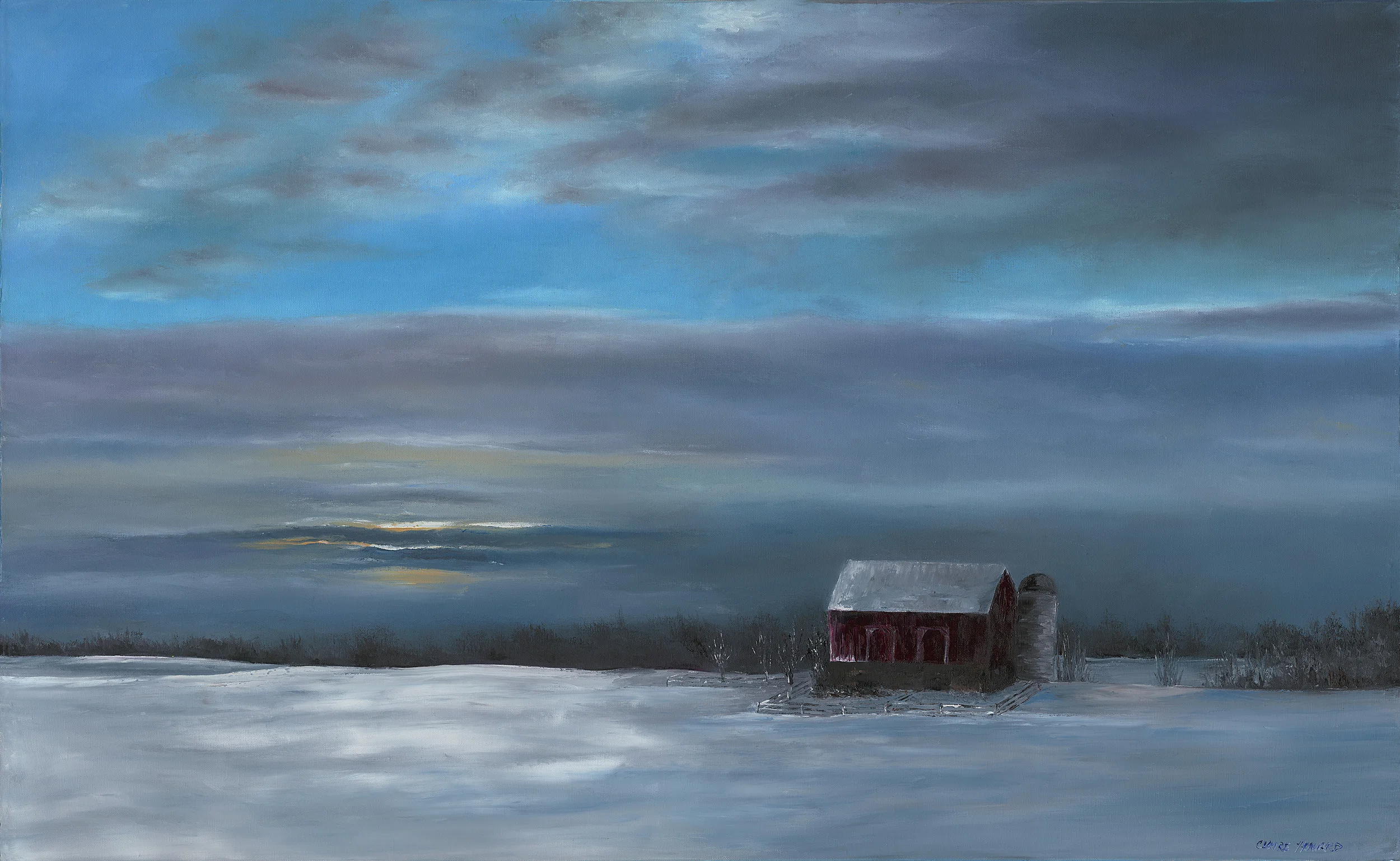 Blue Sunset Farm, Oil 24x36