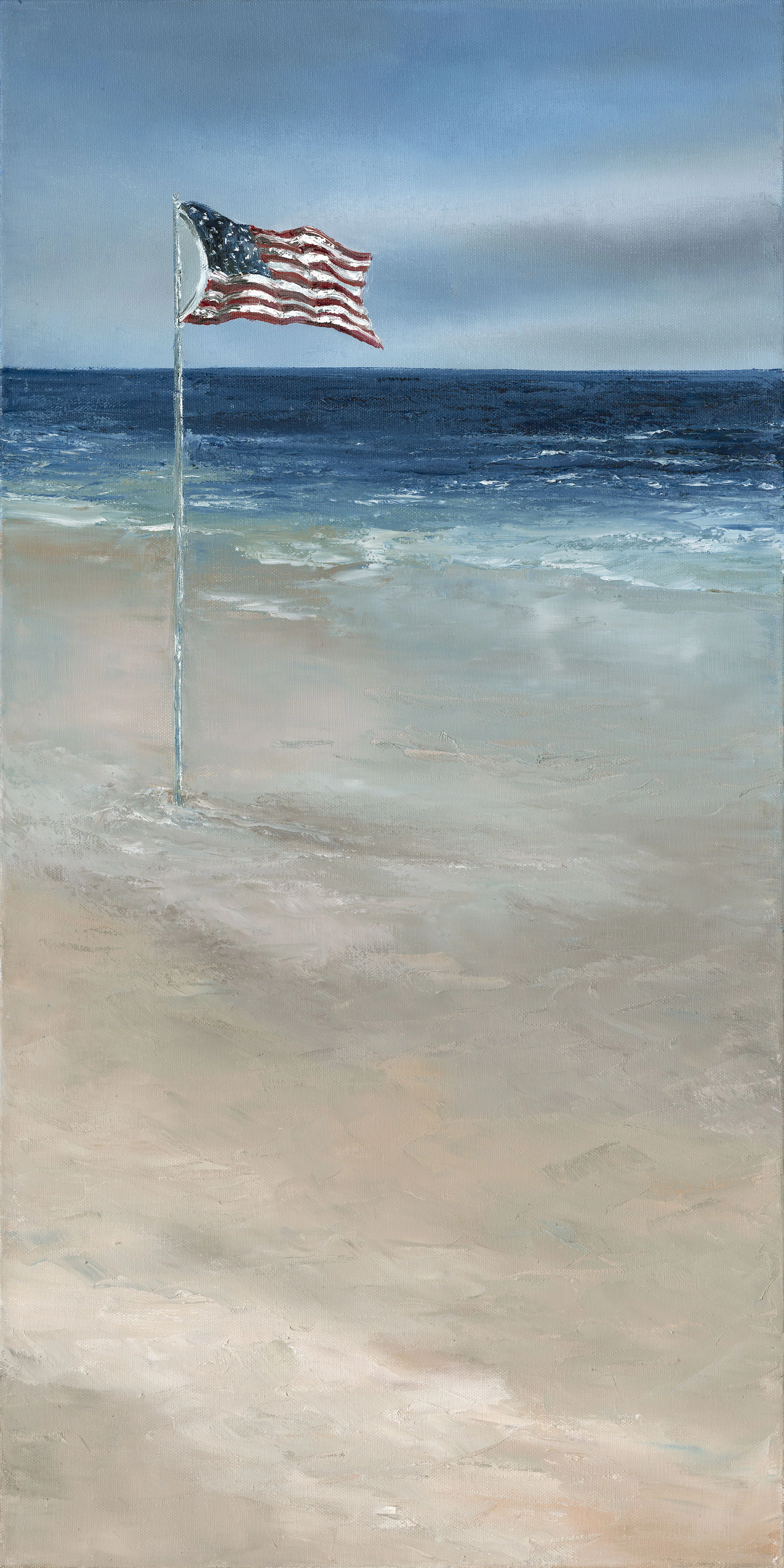 American Shores, Oil 15x30 Diptych
