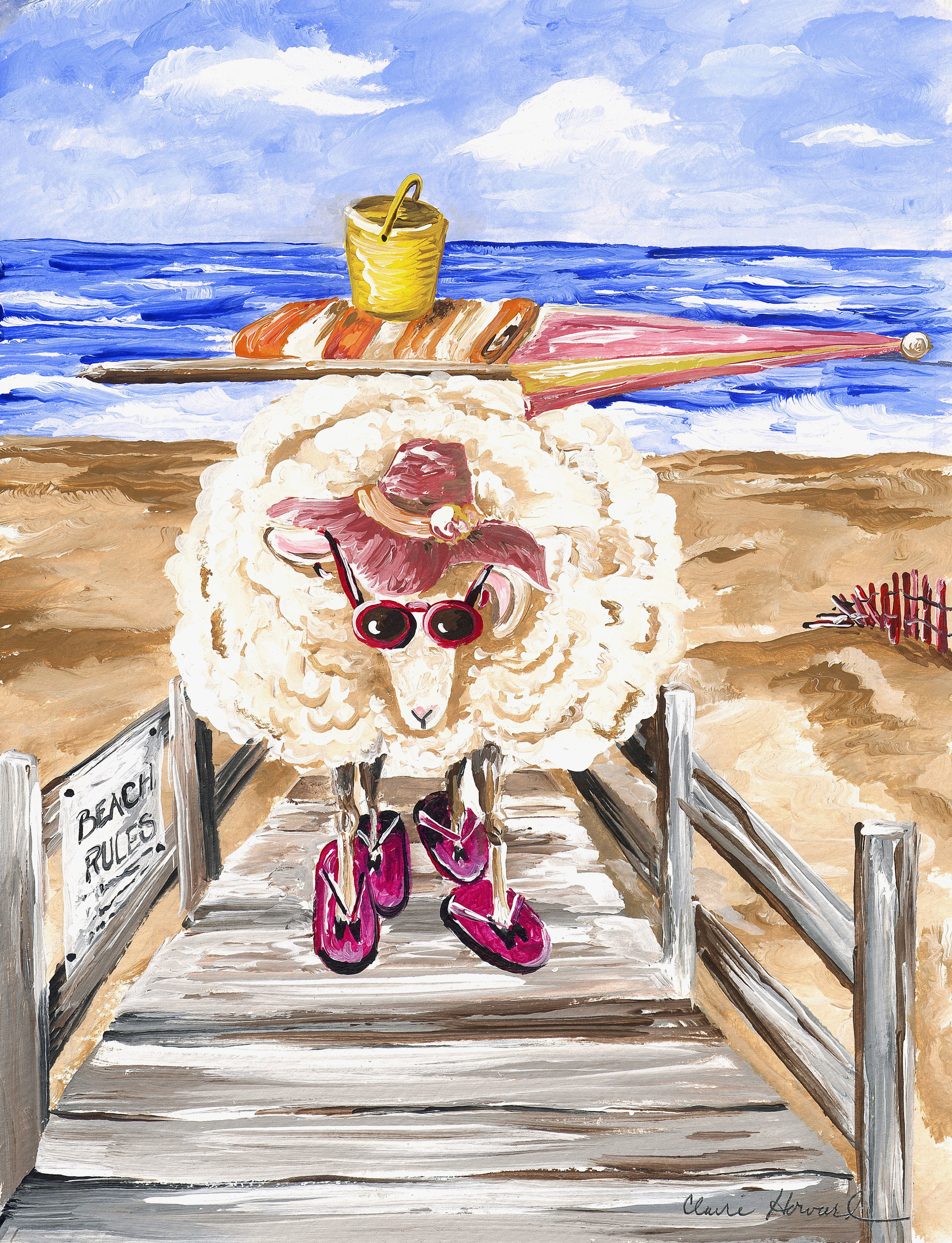 Beach Rules, Acrylic 8 x 10