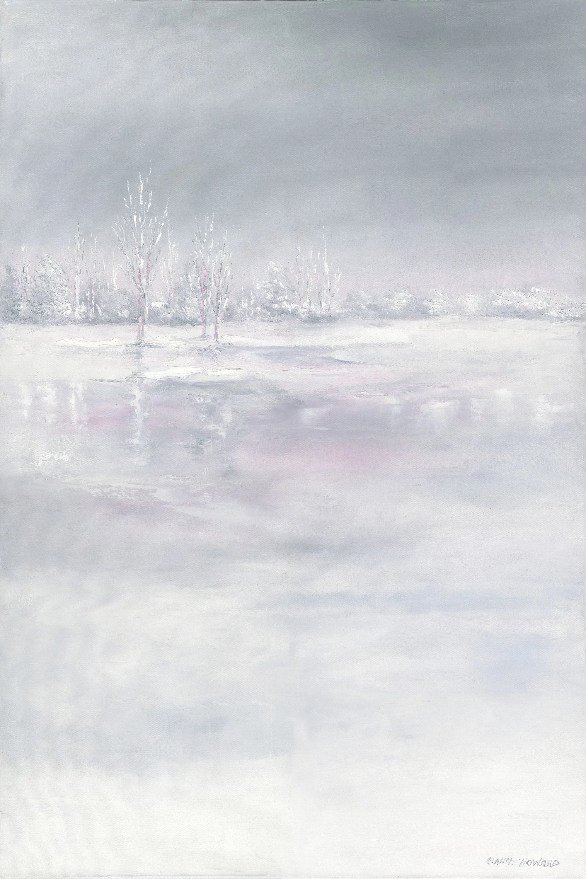 Snowfall Pond, Oil 24 x 36