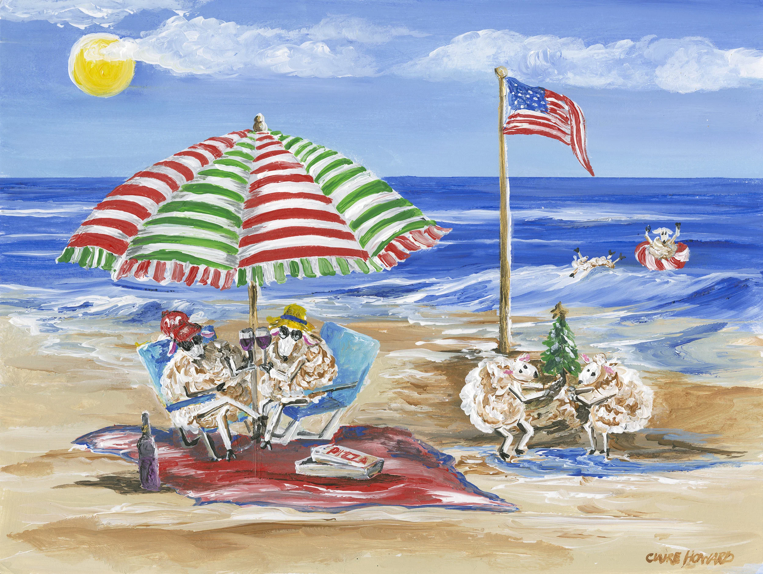 Merry Christmas From the Beach, Acrylic 8x10