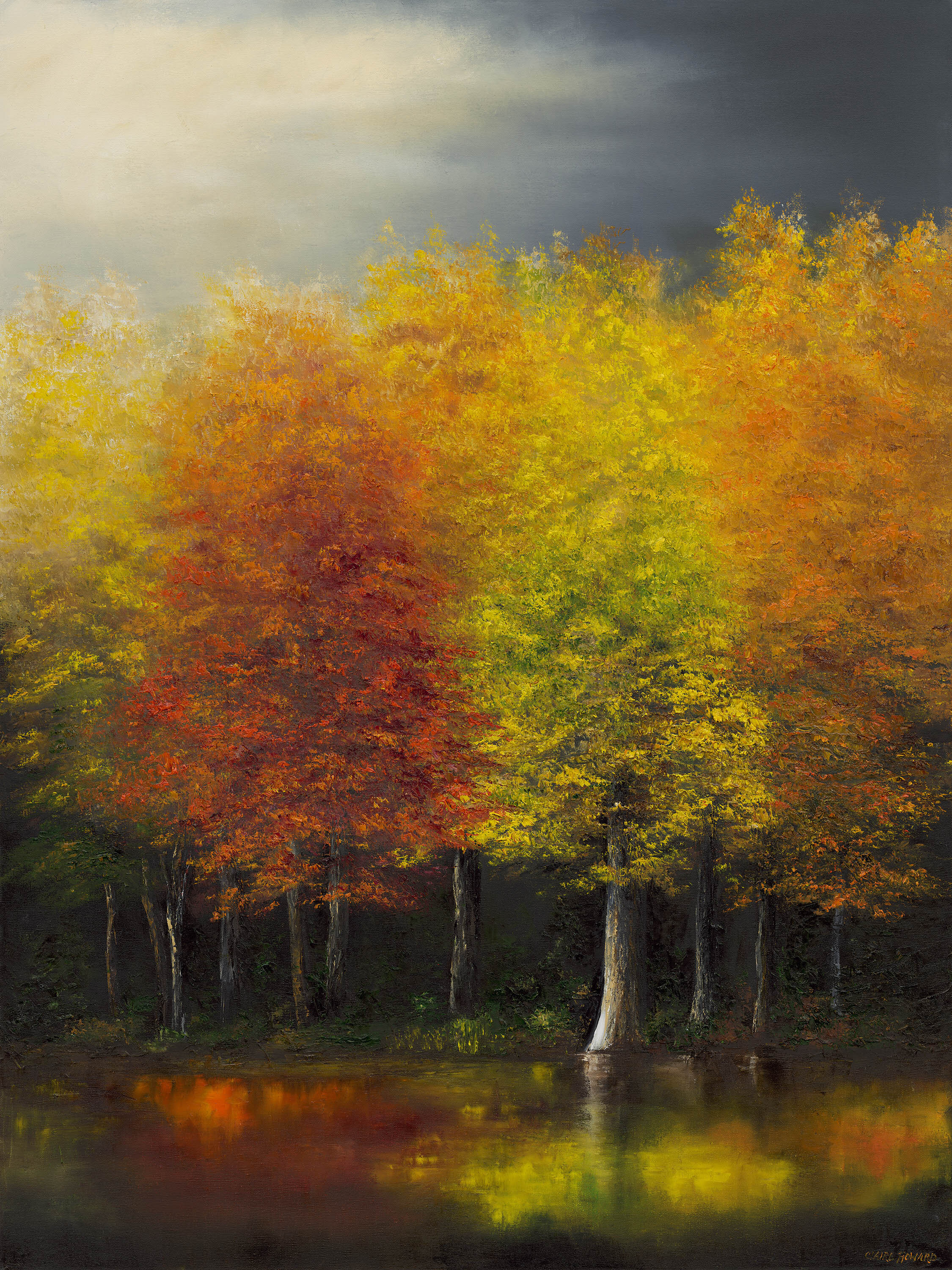 Autumn on the River Bank, Oil 30x48