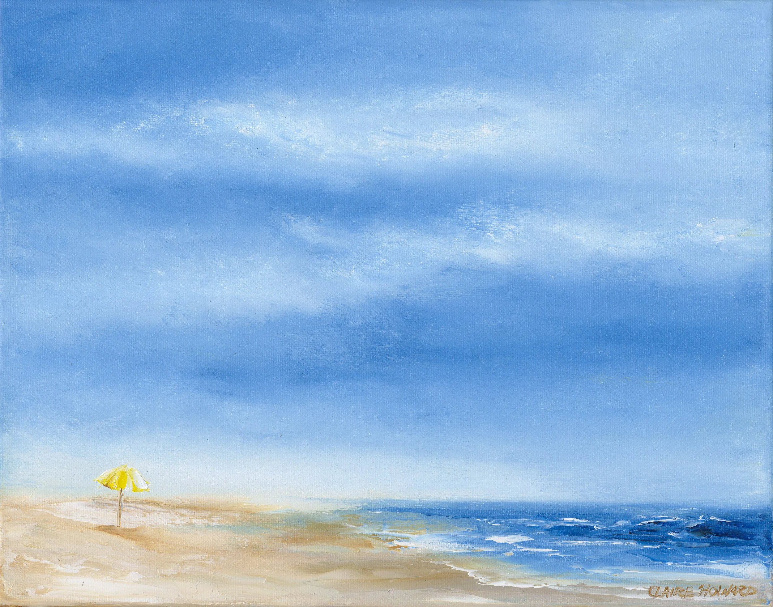 Early Yellow Umbrella, Oil 11x14