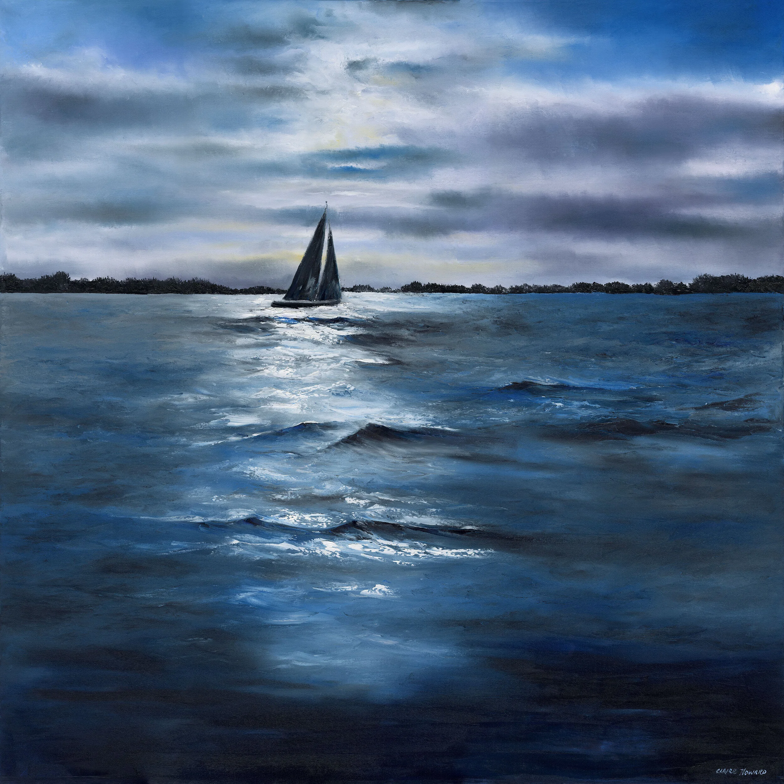 Cocktails Under the Clouds, Oil 48x48