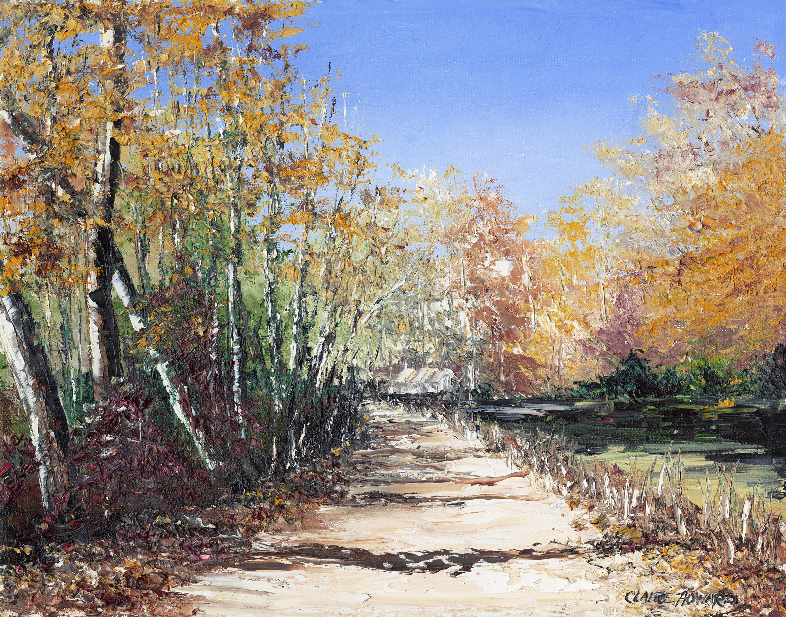 Autumn on the Towpath, Oil 11x14