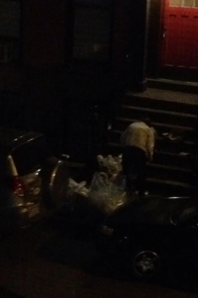 NEIGHBORLY HOARDING
My name is Doug
I live on the 2nd Floor
I live across the street from you…and I think I’ve seen you before. Well, dumpster diving, to be exact..every Tuesday around 11pm on the eve of recycling day.
I watch you come out of your apartment building and sort through the clear plastic bags by the curb. Maybe you are the contentious super of the building, keeping up with codes. But probably not. You separate news papers; laying them out in piles on the steps, sorting and dividing. Some of those piles go back into the bags and some are carted to your apartment. I observe your art and respect it. It’s meticulously methodical and you search and sort tenderly with love. Your hobby is my entertainment…
Sometimes you catch me watching from my window. You can’t see who I am, but you see me looking. That’s on purpose. I want to see what you do when you know people can see your suspicious activity. I don’t phase you.
Are you a hoarder? Is your apartment a lending library of old New York Times’? Is this your secret world? Or are you a hoarding exhibitionist? Is it exciting to see what might be new in the bags every Tuesday? I get it. I sometimes look in the garbage room of my building to see if there’s anything good thrown out! It’s where I got a shoe rack and a full length steel framed mirror (a $500 value). So I get it. I do.
What I like about you the most is that everyday at 8:30am you head to work dressed very nicely. Professional. What do you do? Is your office orderly? Do you stay late to go through garbage pails after your co workers leave?
On Saturdays I see you leave your building in running attire. You have discipline and take care of yourself. Have you ever run a marathon?
I sometimes pass you on the street and I smile or say hi. You respond in kind with a generous smile. You’re great. You’re a comfort to the neighborhood. We’re a creepy neighbor match made in heaven. You’re a hoarder and I’m a “Peeping-Doug)…