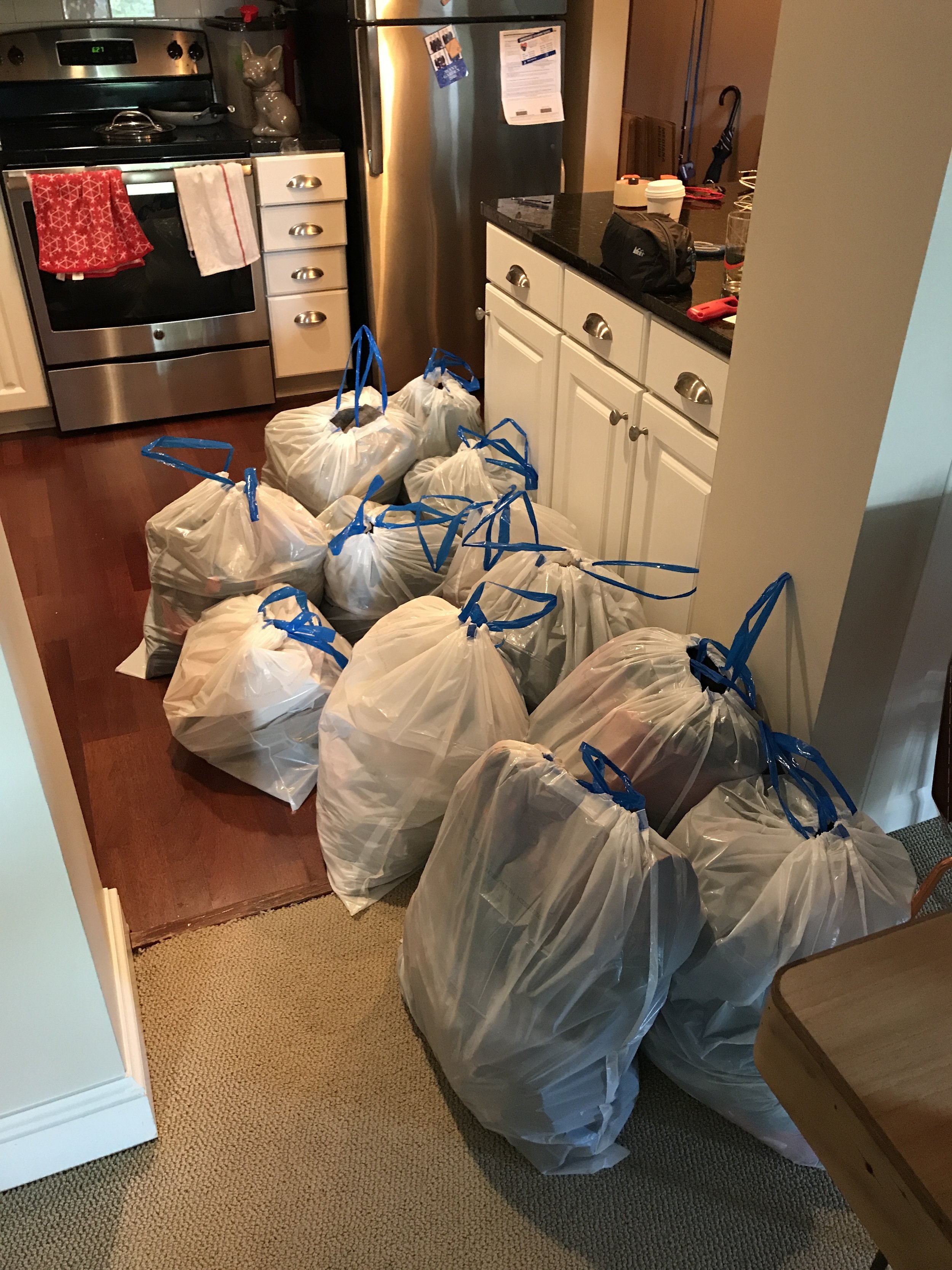 4 hours and 10 trash bags later my closet is clean/organized! Still have  the rest of the room to go but this feels like a great start. : r/hoarding