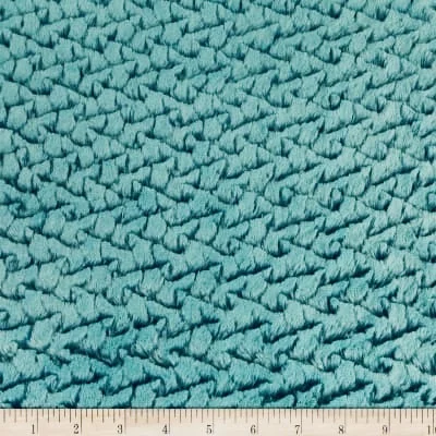 Aqua textured shot cuddle faux fur