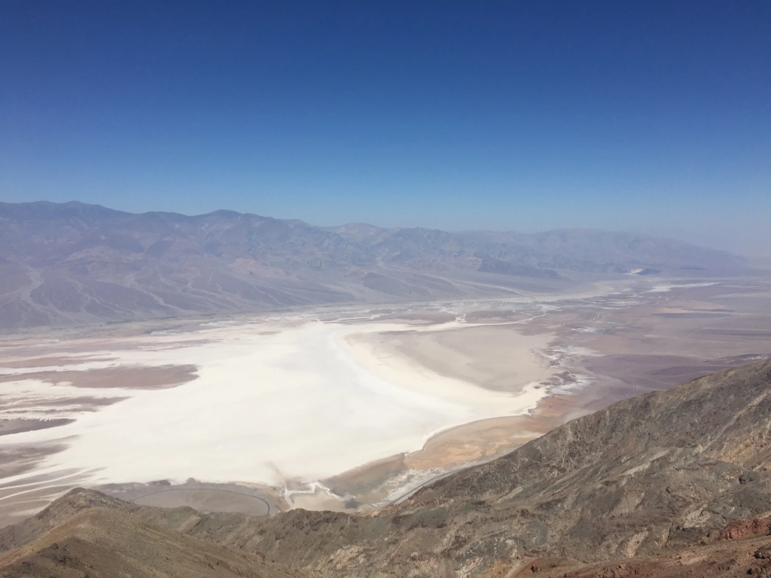 This is taken from Dante's Overlook, and below, the salt flat of Badwater Basin. This was probably the most aggressively visited spot we stopped at, with six or seven other groups there taking photos. 