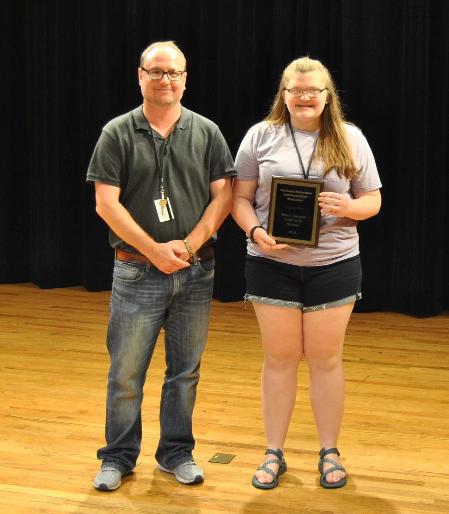Rachel Ibbetson was the recipient of the $1000 West Georgia Soil & Water Conservation District Scholarship. A special thank you to Haralson County, Georgia Farm Bureau Insurance for sponsoring this scholarship. Rachel is an upcoming junior at Haralson County High School ! Pictured with her is Luke Crosson, NRCW Director.