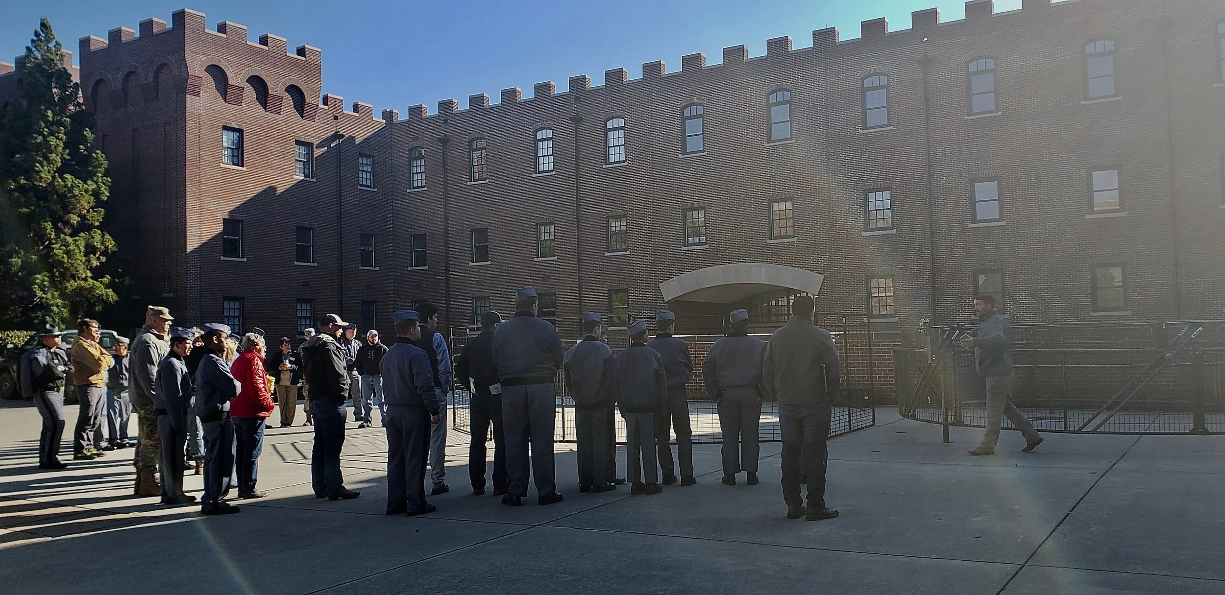  Matt Ondovchik with USDA Wildlife Services demonstrating how to use a trap for feral swine 
