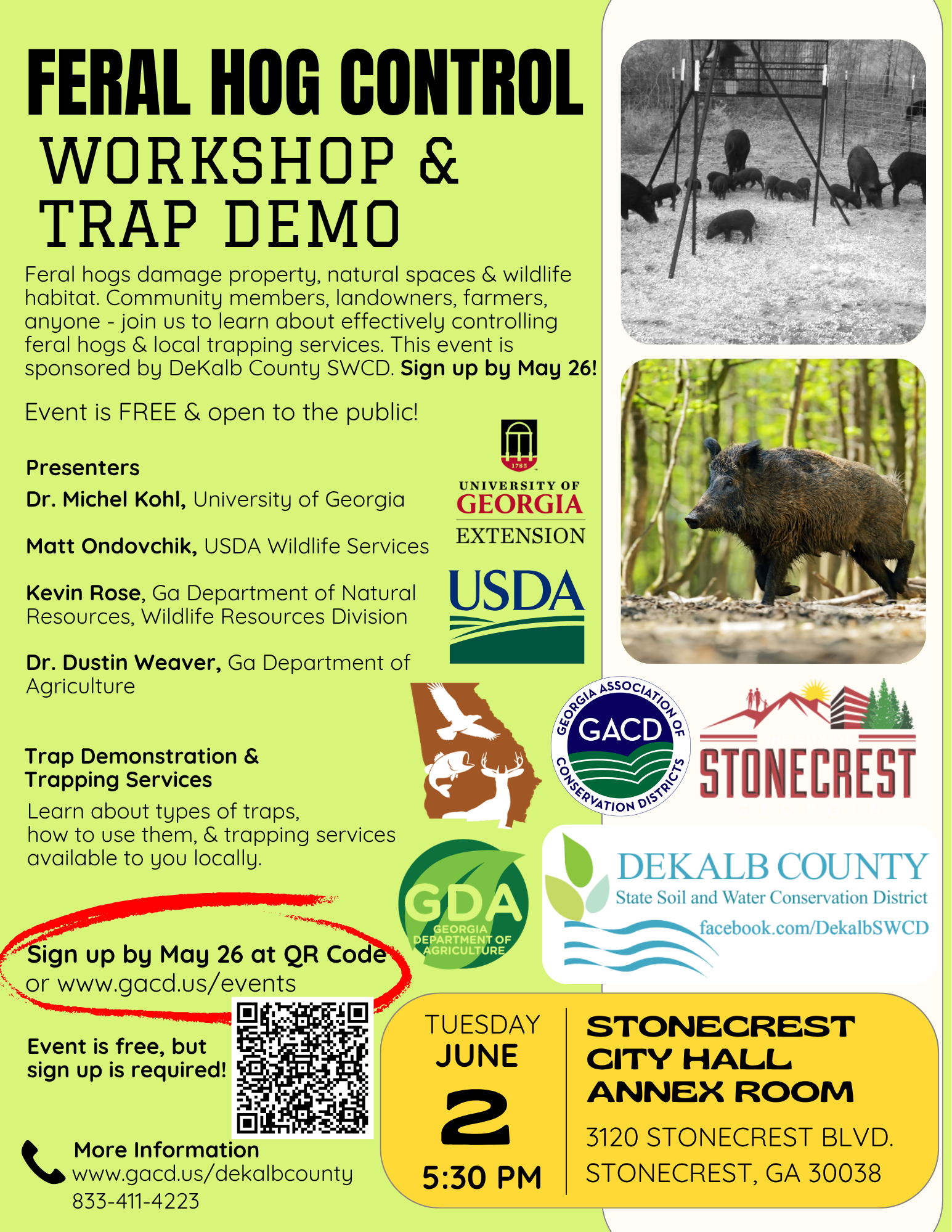 DeKalb County Feral Hog Workshop &amp; Trap Demo