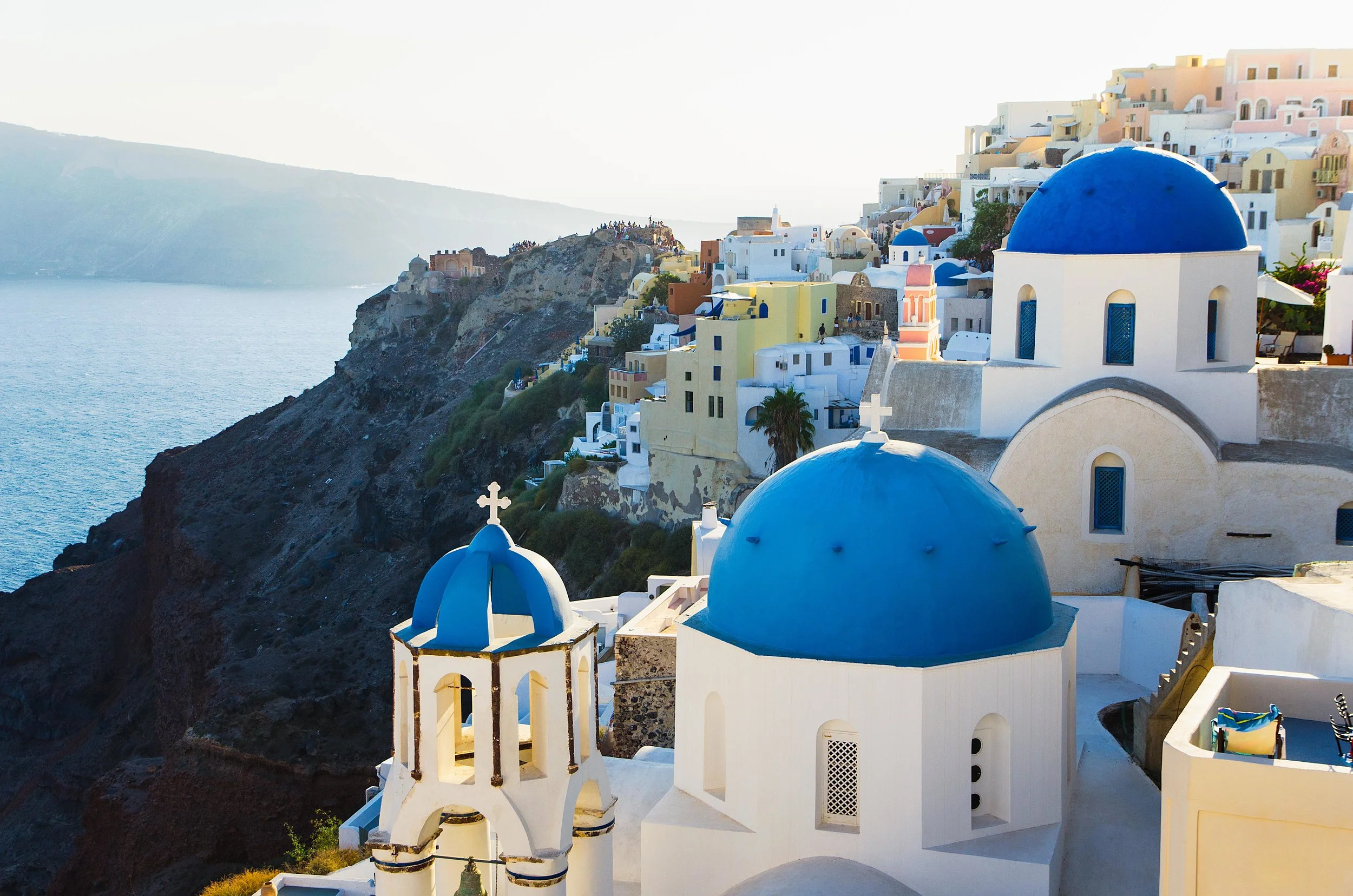Kelly Sandos Oia, Santorini, Greece iconic blue dome churches