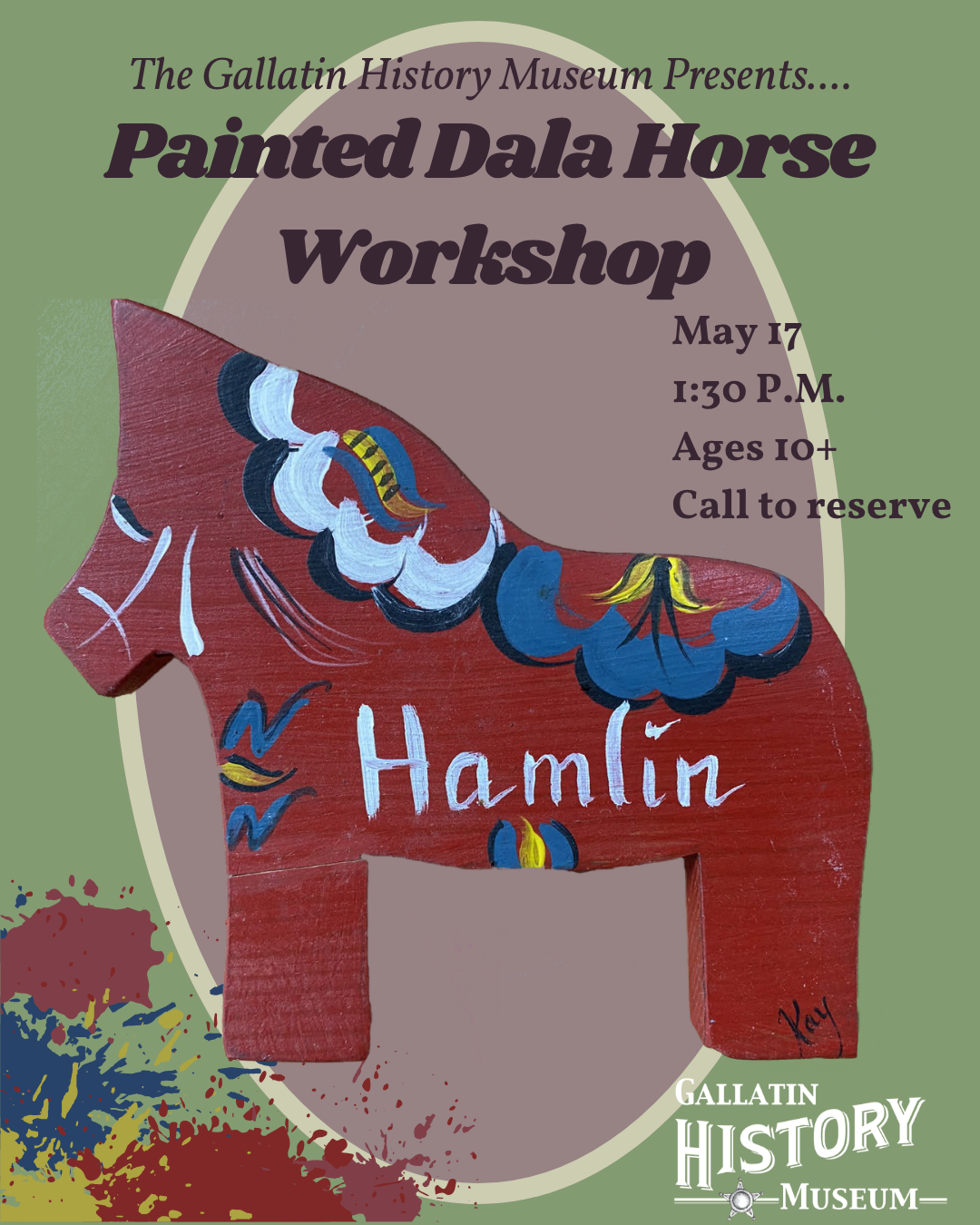 Spring Art Workshop Series: Painted Dala Horse Workshop