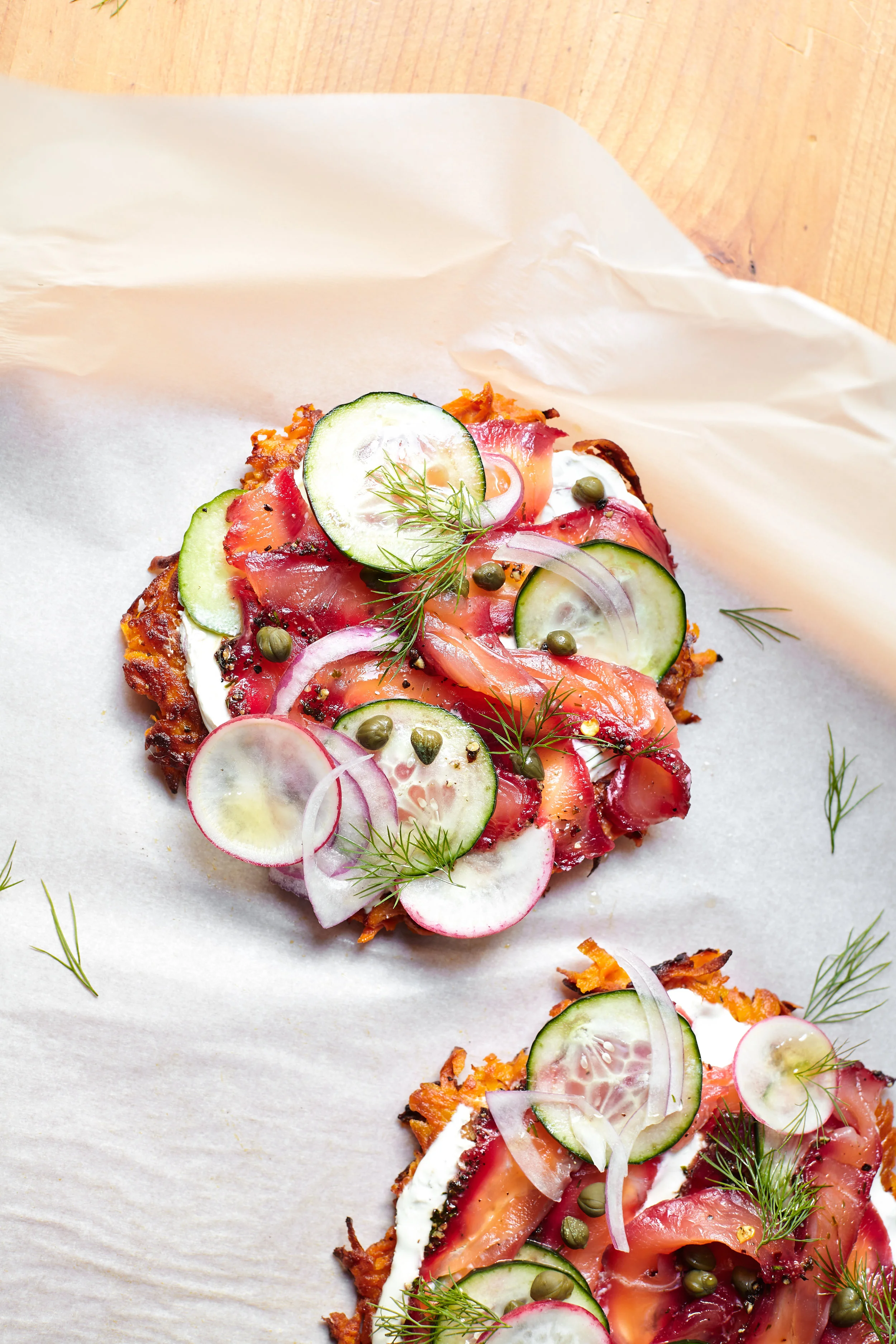 BEET CURED SALMON SWEET POTATO HASH
