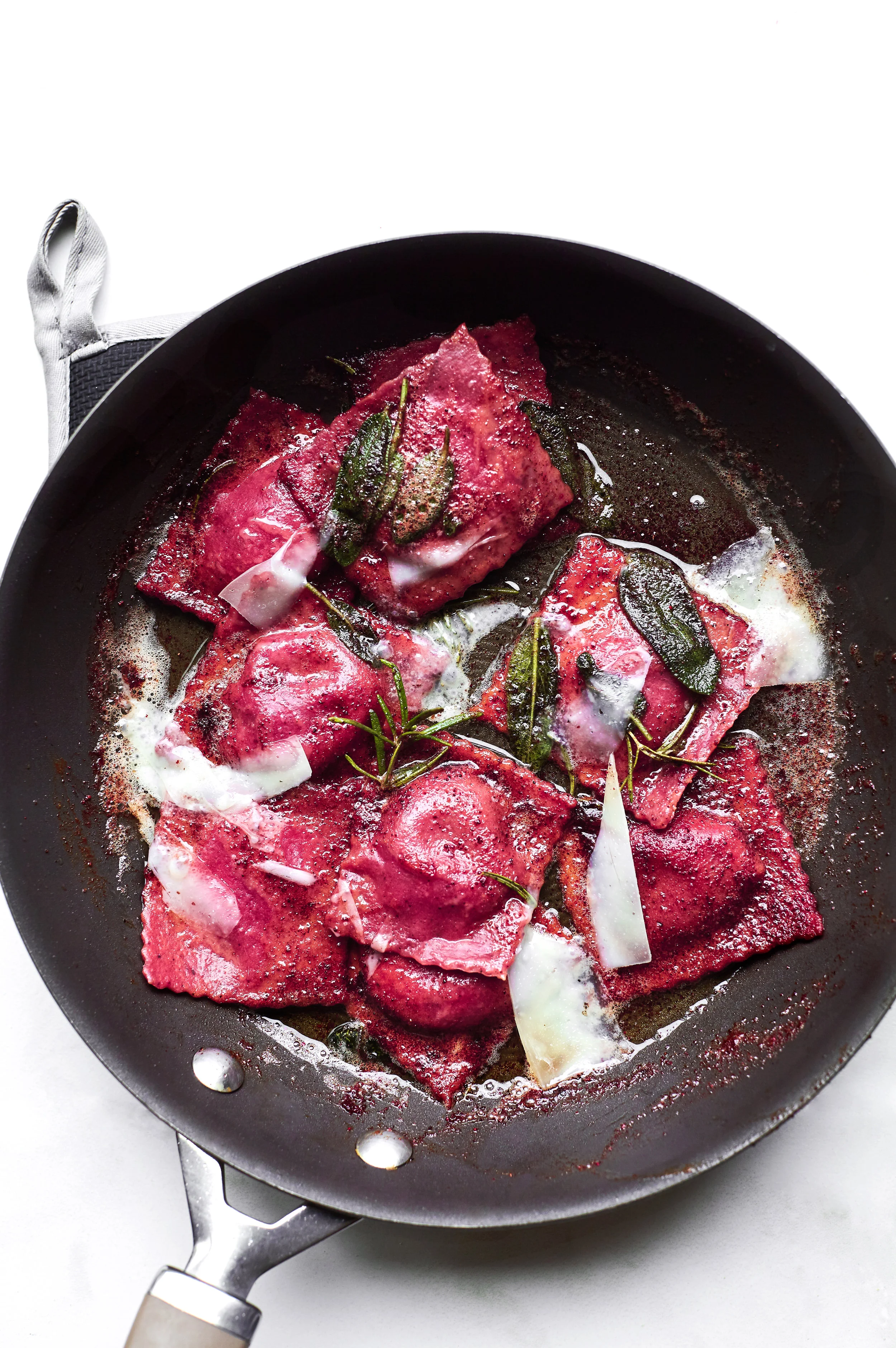 DOUBLE BEET RICOTTA AND HERB RAVIOLI