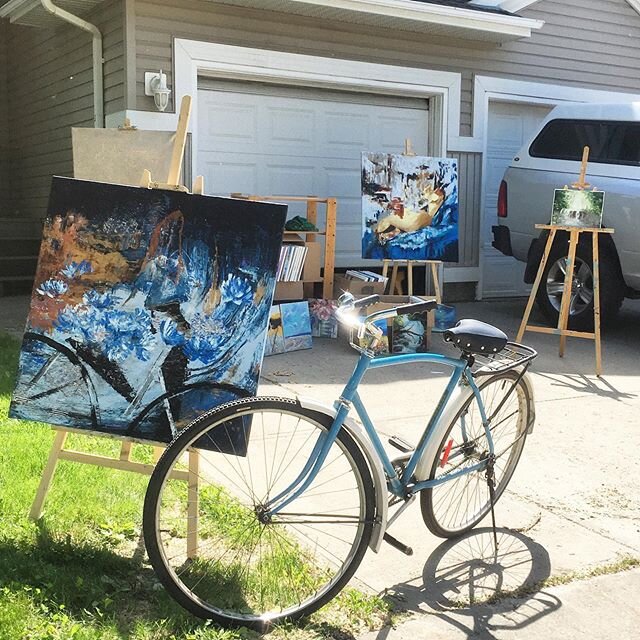 Bring back art exhibits! .
This is y studios and exhibit spaces are so important to artists!! .
No one wants to show their hard work in front of their garage! .
I think my point is made, now its time to paint ! .
Drive by lets talk art! .
Go online a