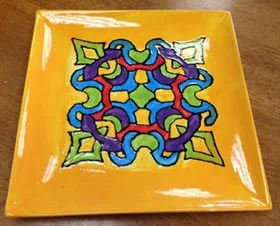 brightly painted plat