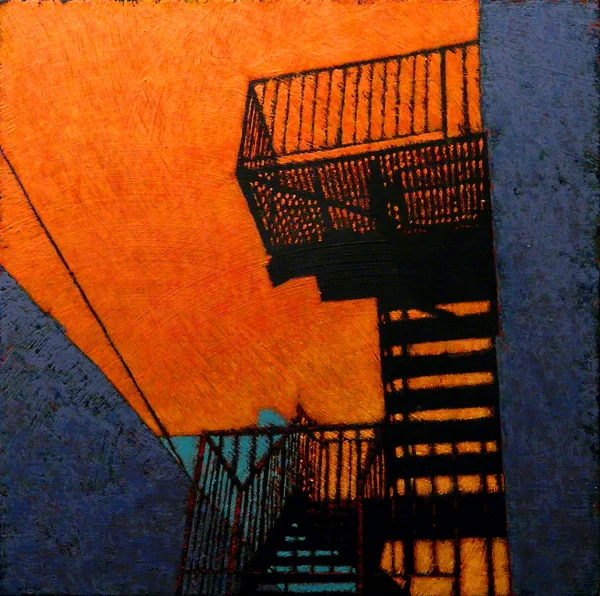 FIRE ESCAPE II 2014 12x12" acrylic on panel SOLD