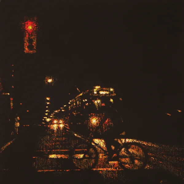 BATHURST STREET AT NIGHT (Toronto) 2013 12x12" acrylic on panel SOLD