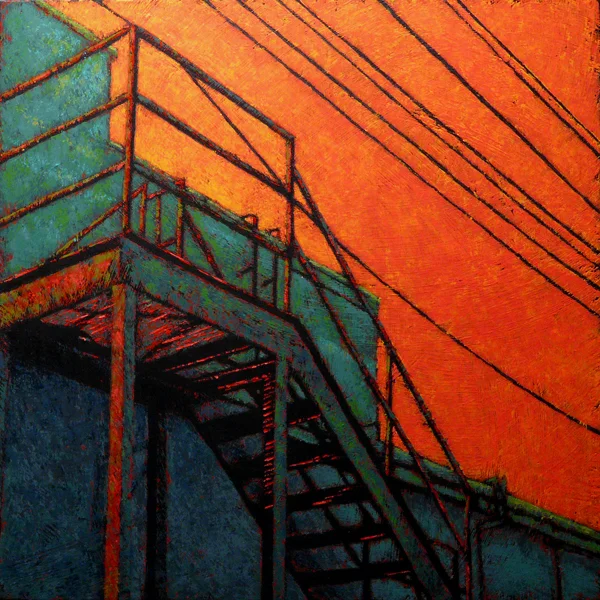 FIRE ESCAPE IV 2014 12x12" acrylic on panel SOLD