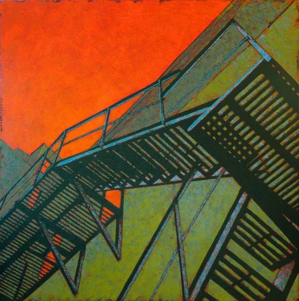 FIRE ESCAPE - CUBE GALLERY - II 2014 24x24" acrylic on panel SOLD