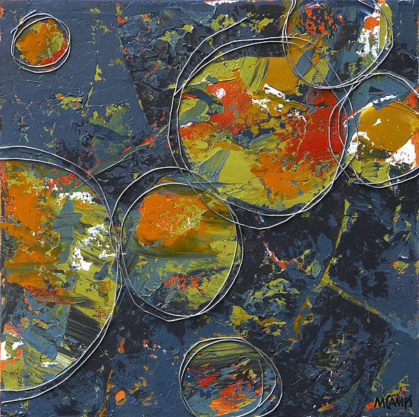 POND LIFE III 2010 12x12" mixed media on canvas SOLD