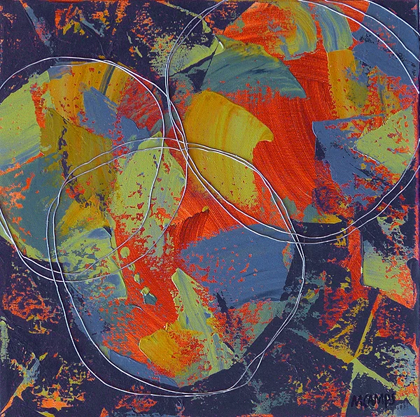 POND LIFE V 2010 12x12" mixed media on canvas SOLD