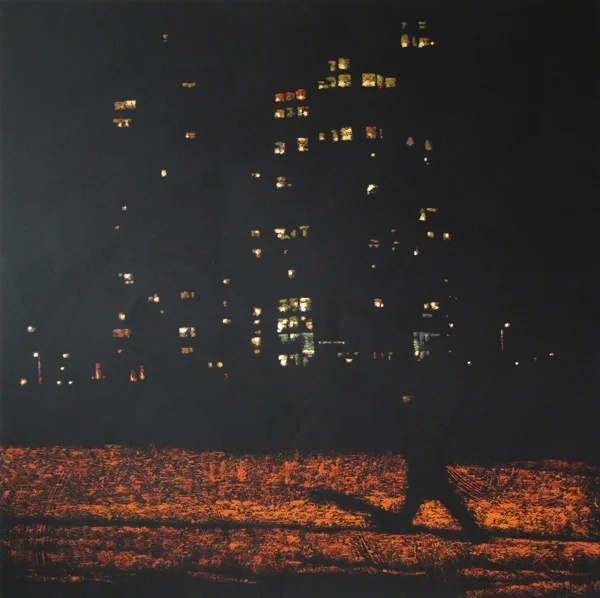 SLATER STREET AT NIGHT (Ottawa) 2013 36x36" acrylic on panel