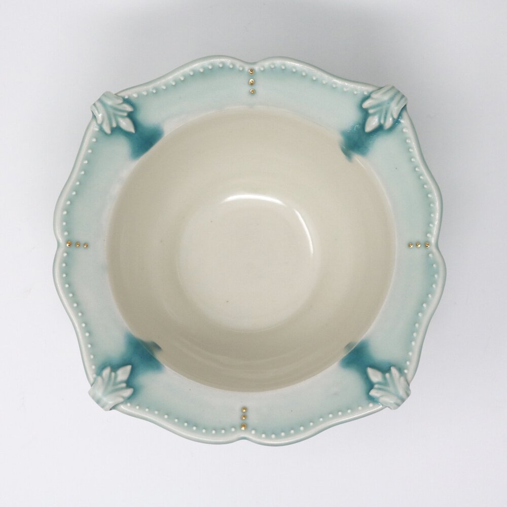Deco Cut Rim Serving Bowl Jess Palmer Ceramics
