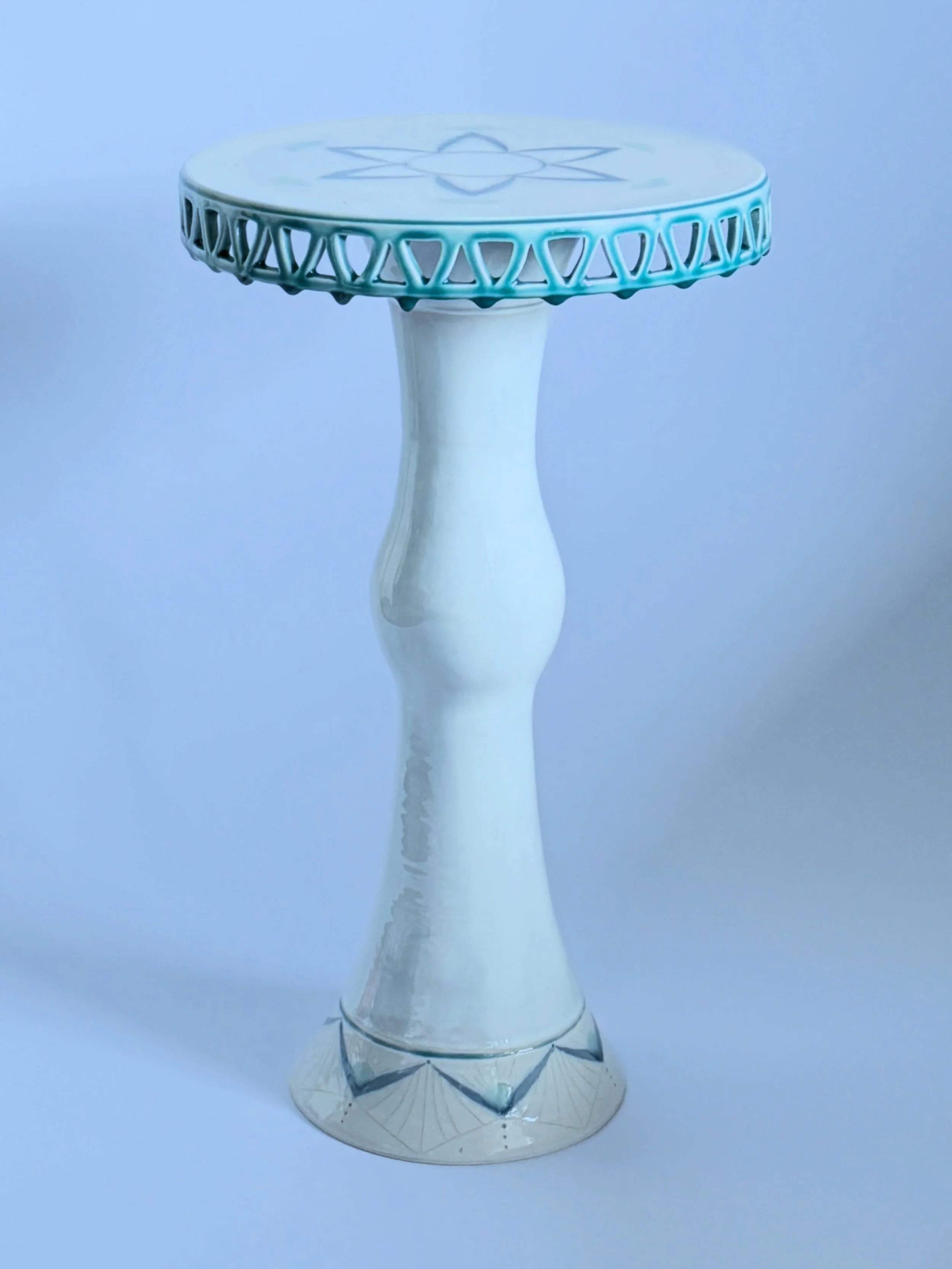 I made a ceramic table over the summer. I entered it in a show but sadly it didn&rsquo;t make the cut. The photos aren&rsquo;t the best which might have contributed. Here it is. I&rsquo;ll take more photos when I can. It&rsquo;s a side cocktail table