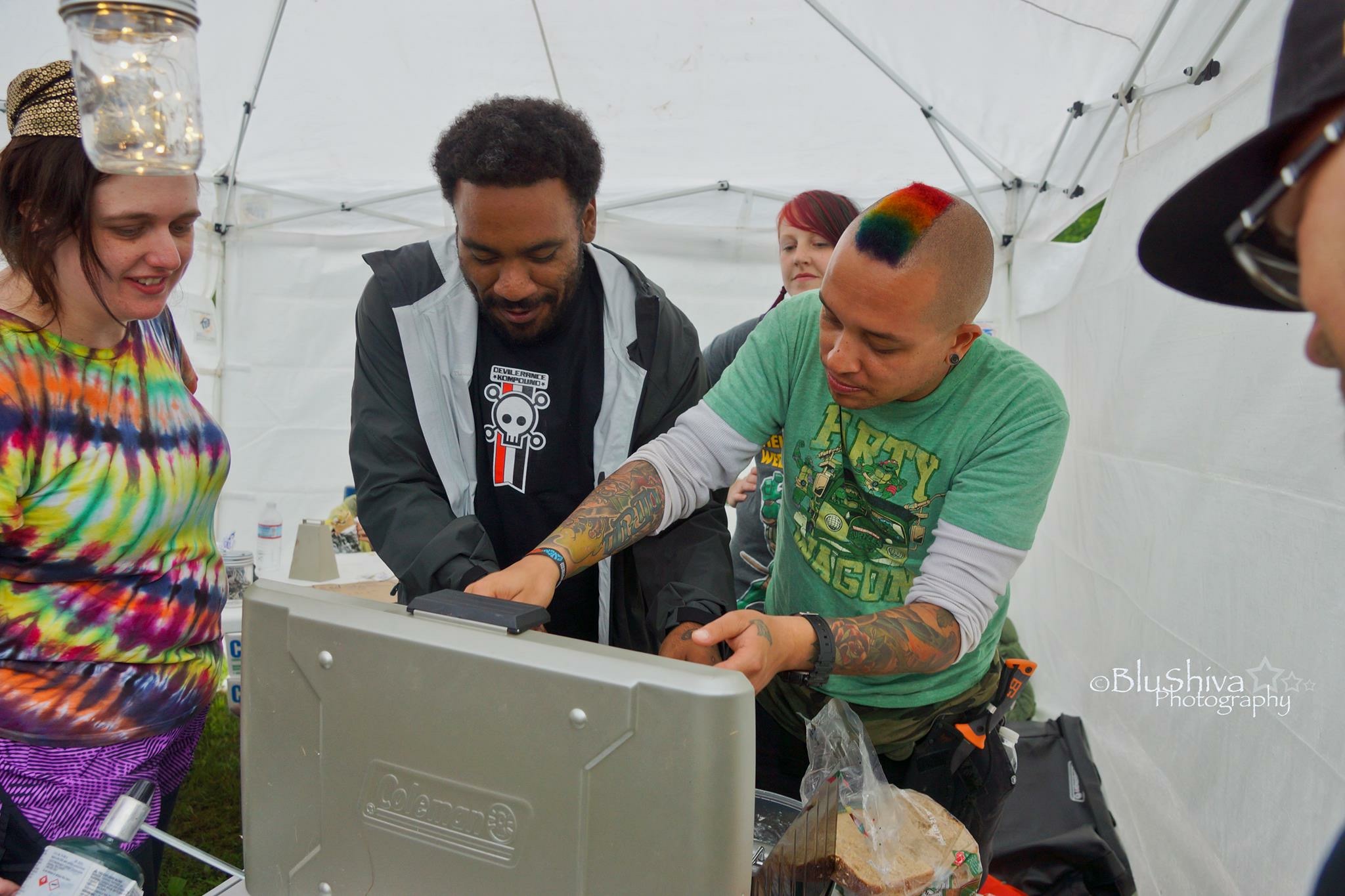 Grillin' cheeses at the And Now It's/Gamut Gallery Show. Photo courtesy Shannon Crabtree.