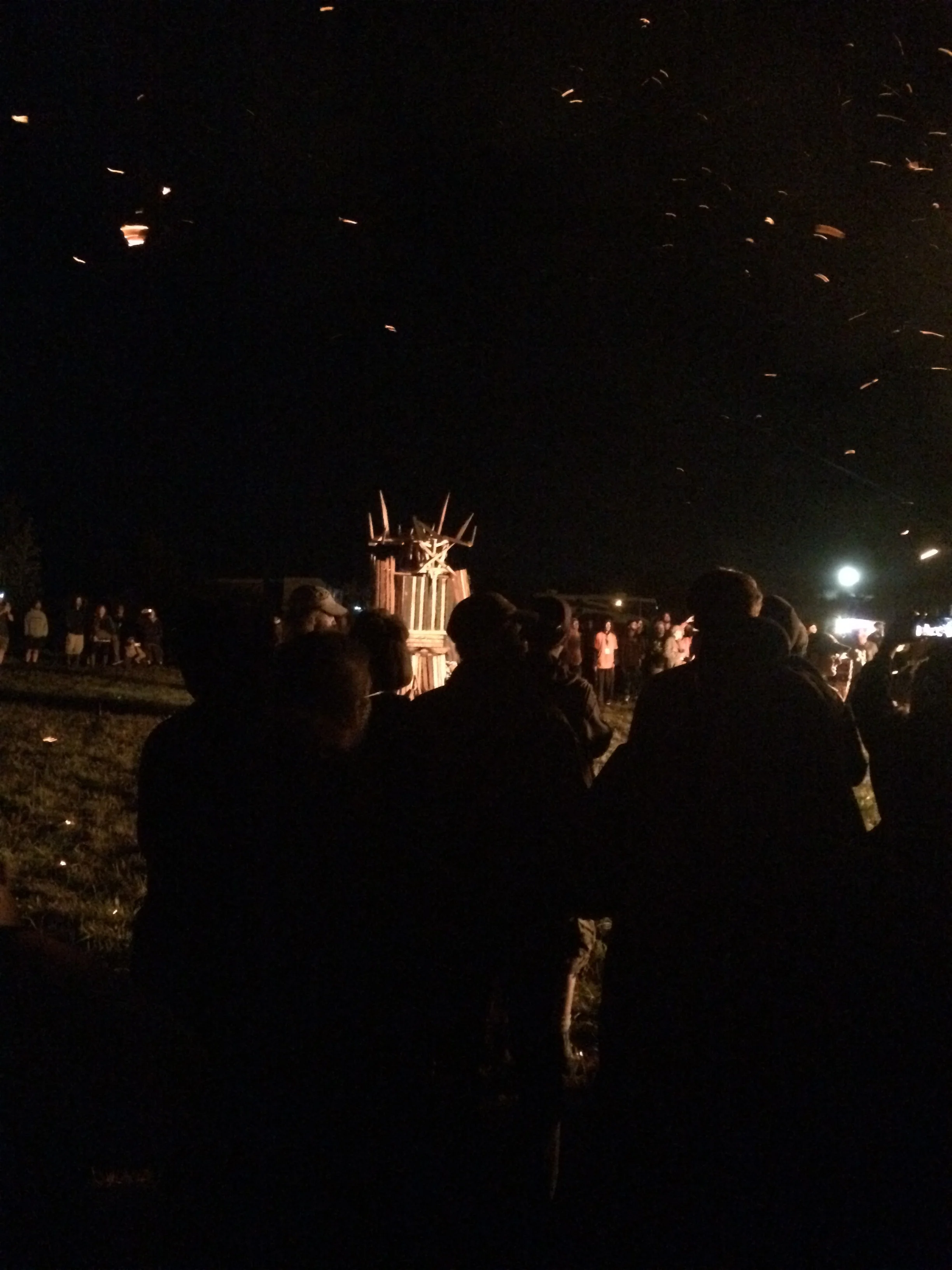 The ashes of the Paper Queen light up the sky before the big guy got lit up.