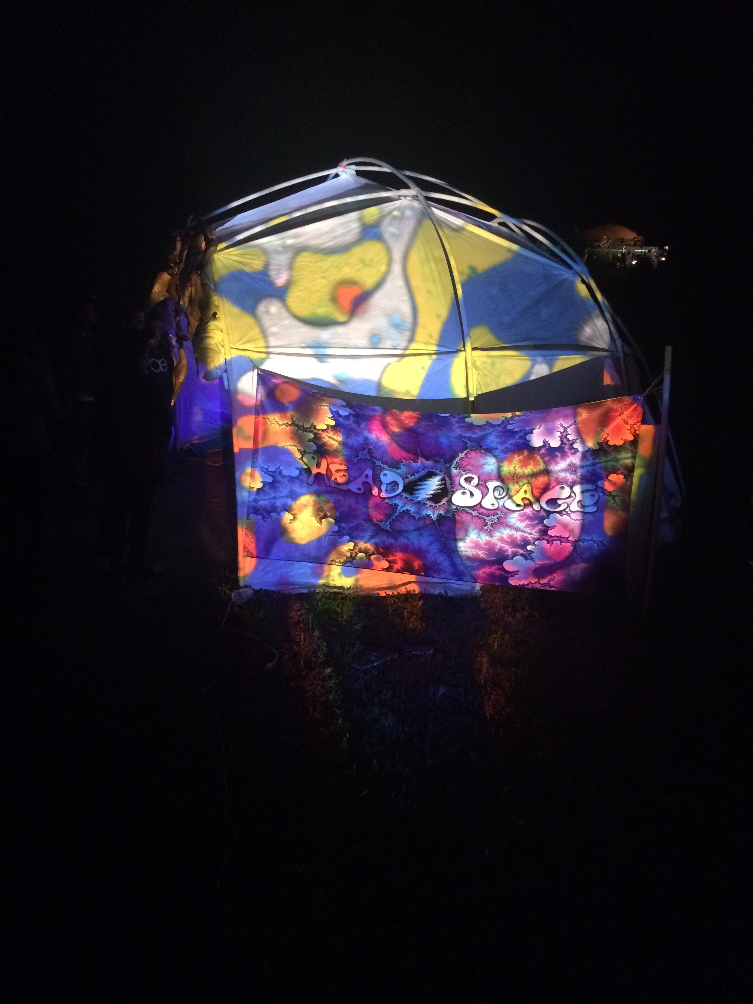 The Headspace Collective dome at night. 