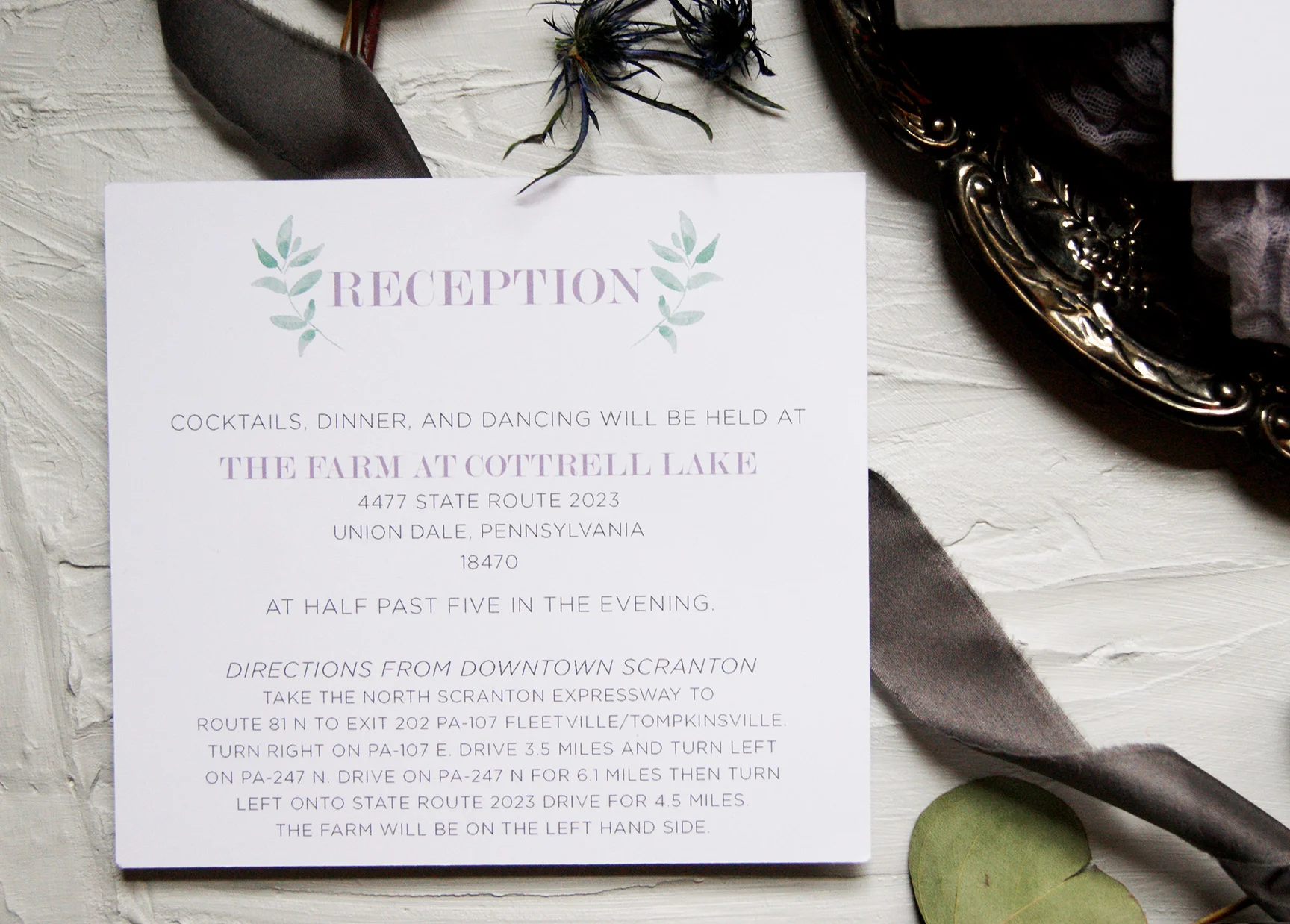 Wedding Reception Card | Wedding Invitation | Custom Wedding Invitation Suite | Wedding Stationery