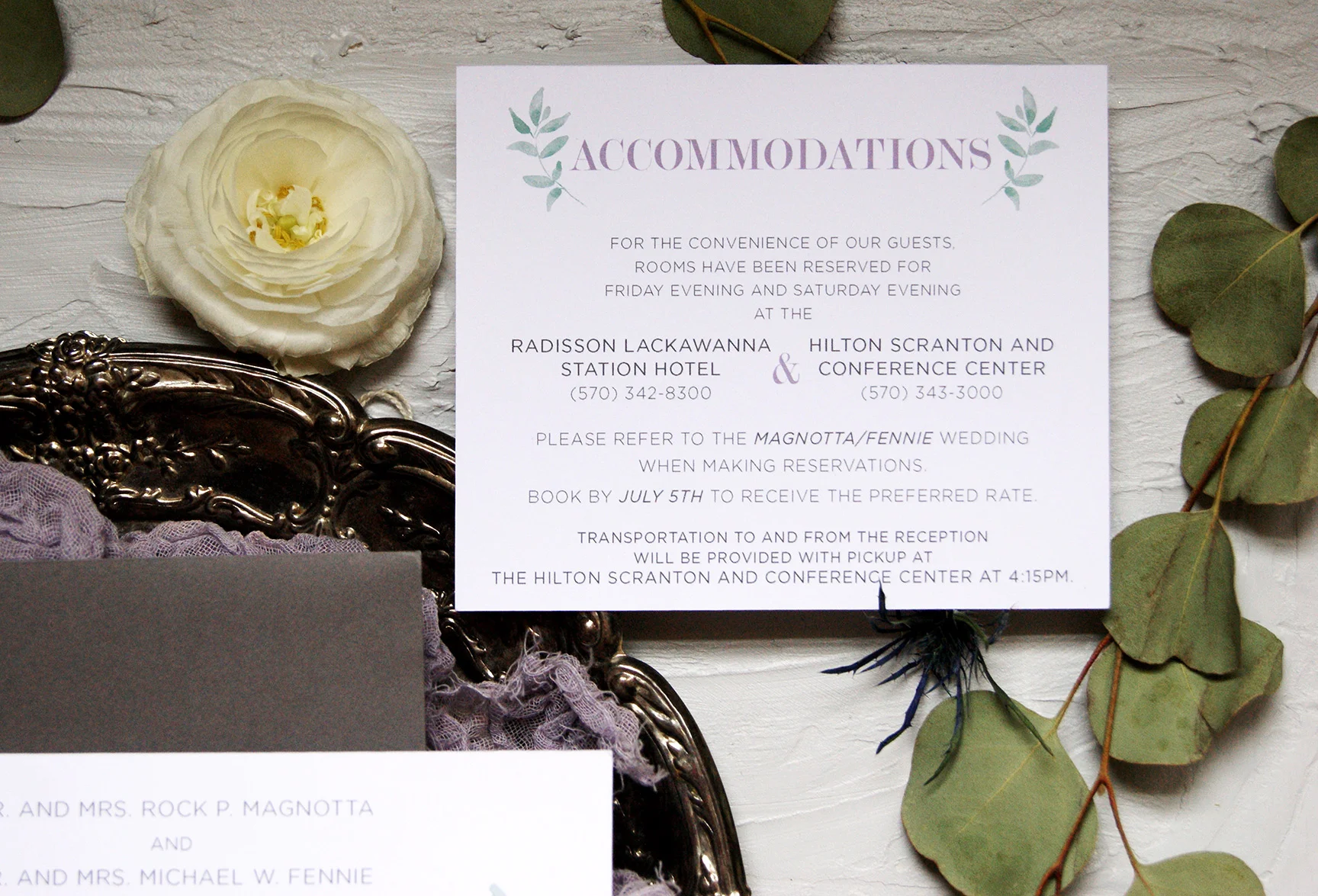 Wedding Accommodations Card
