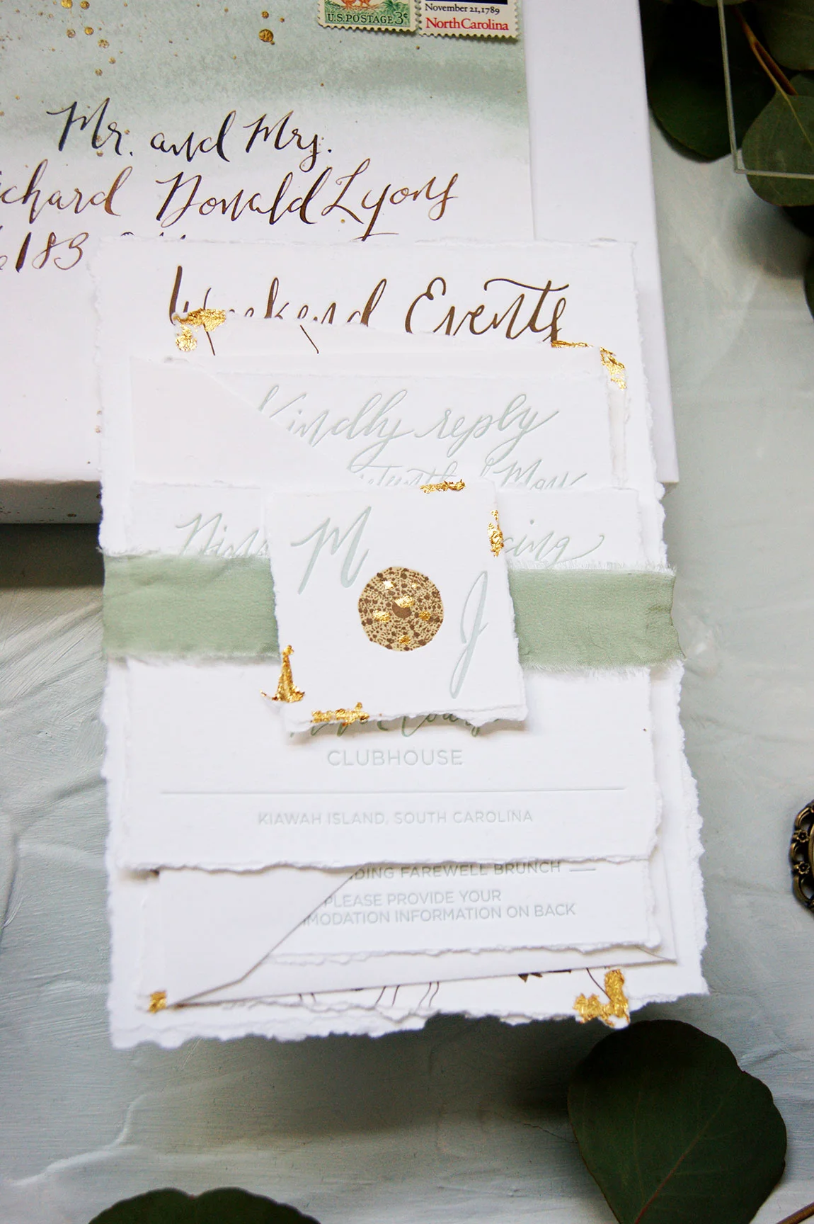 Kiawah Island Wedding Invitation Suite Detail